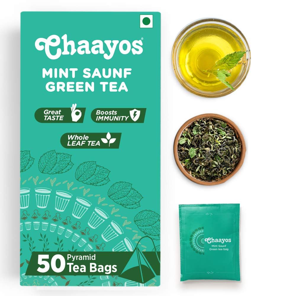 Chaayos GreenTea Bags Mint Saunf Image