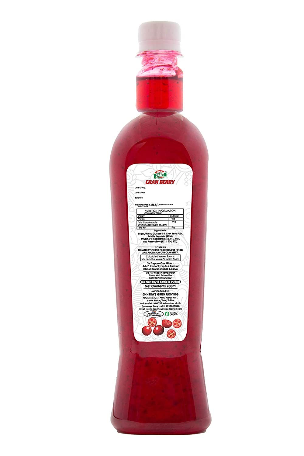 JEET Cranberry Syrup Image
