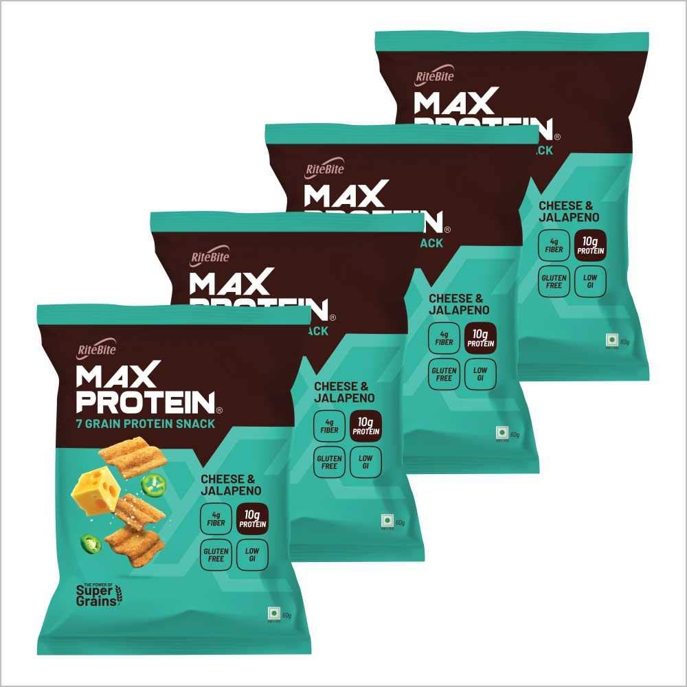 RiteBite Max Protein Chips Cheese and Jalapeno Chips Image