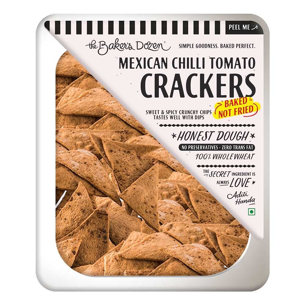 The Baker's Dozen Hand Made &Fresh Mexican Chilli Tomato Crackers Image