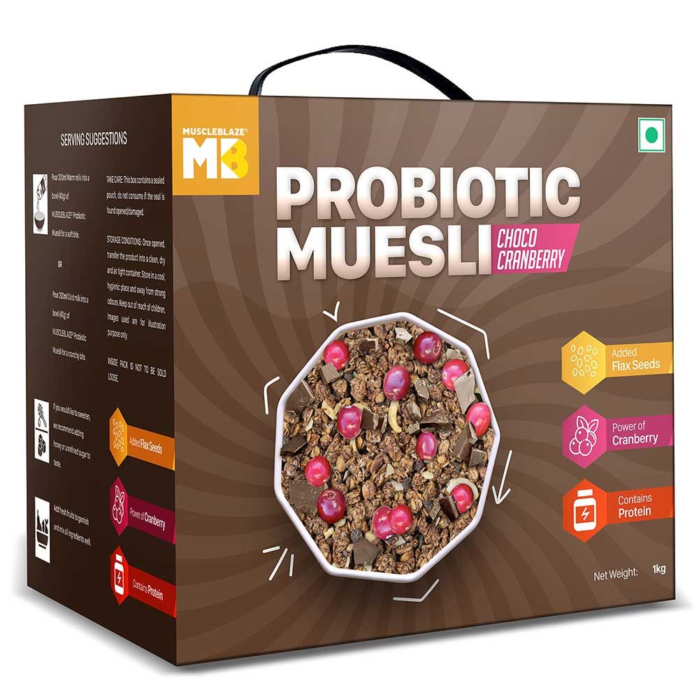 MuscleBlaze Probiotic Muesli Choco Cranberry Image