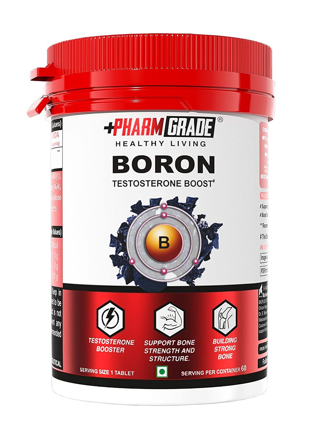 Pharmgrade Healthy Living Boron Testosterone Booster Supplement Image
