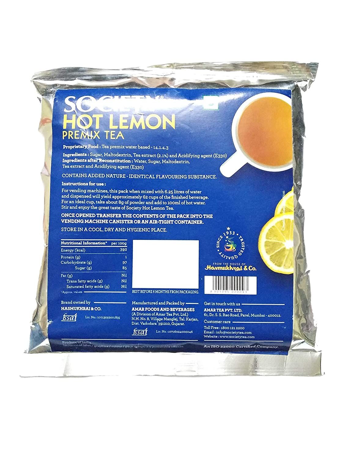 Society Tea Instant Hot Lemon Tea Premix Image