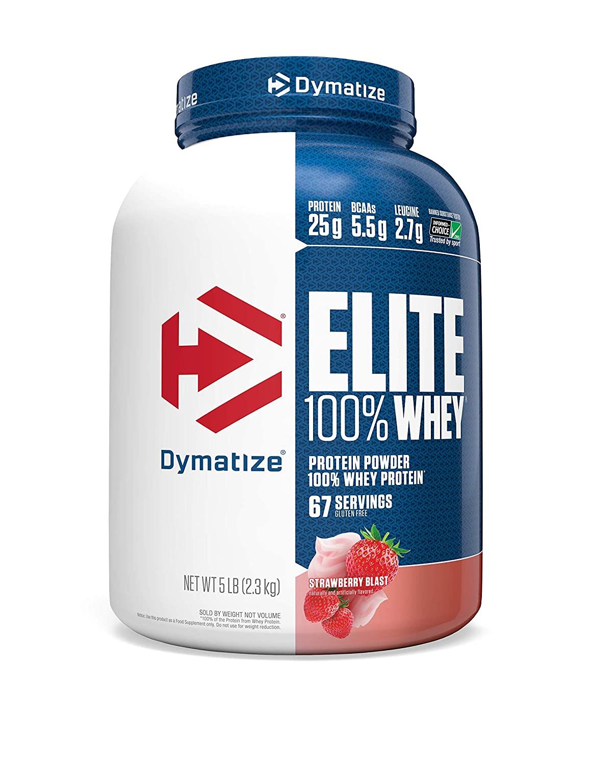 Dymatize Elite Whey Protein Supplement Powder Strawberry Blast Image