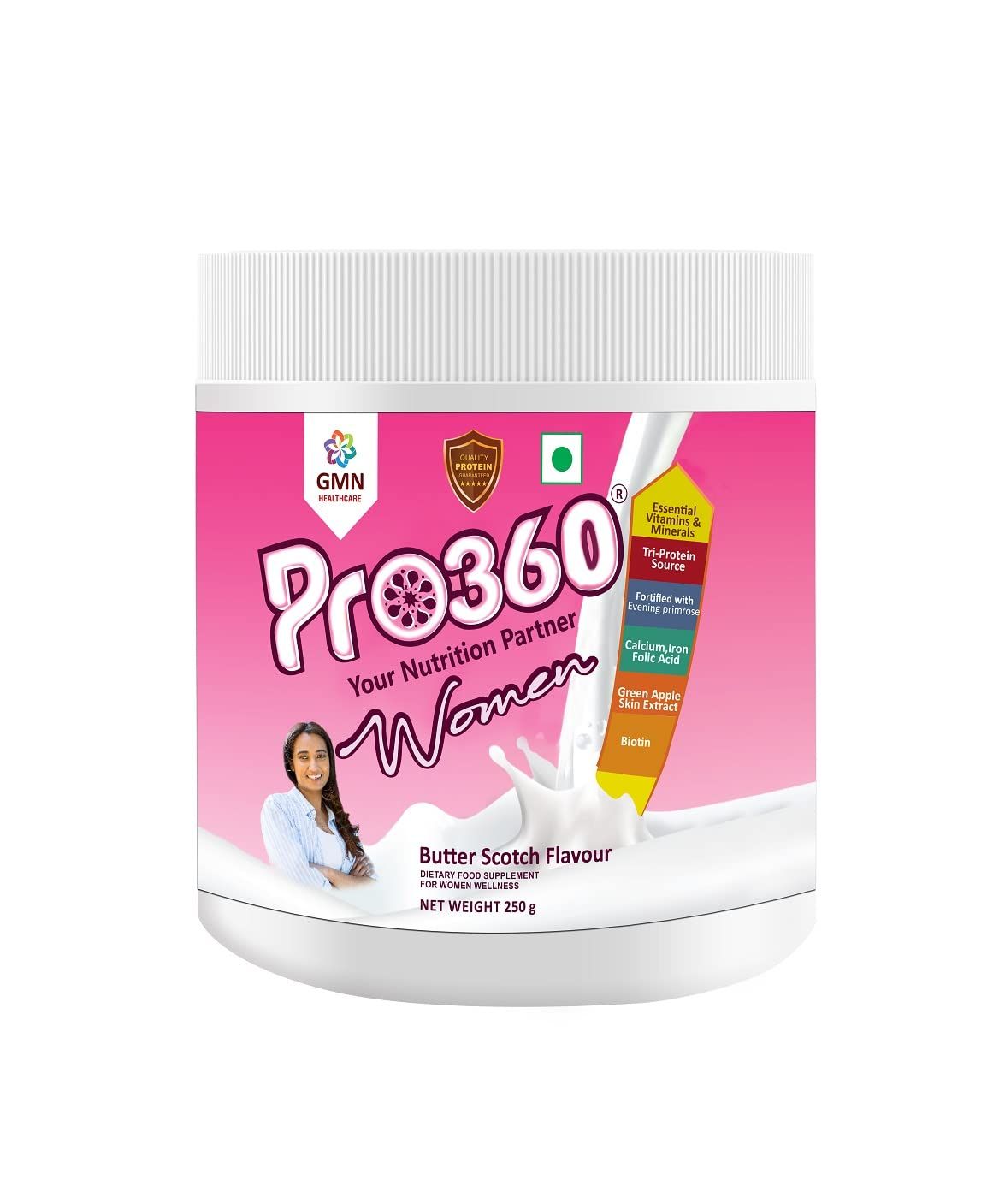 Pro360 Women Nutritional Protein Drink Butterscotch Image