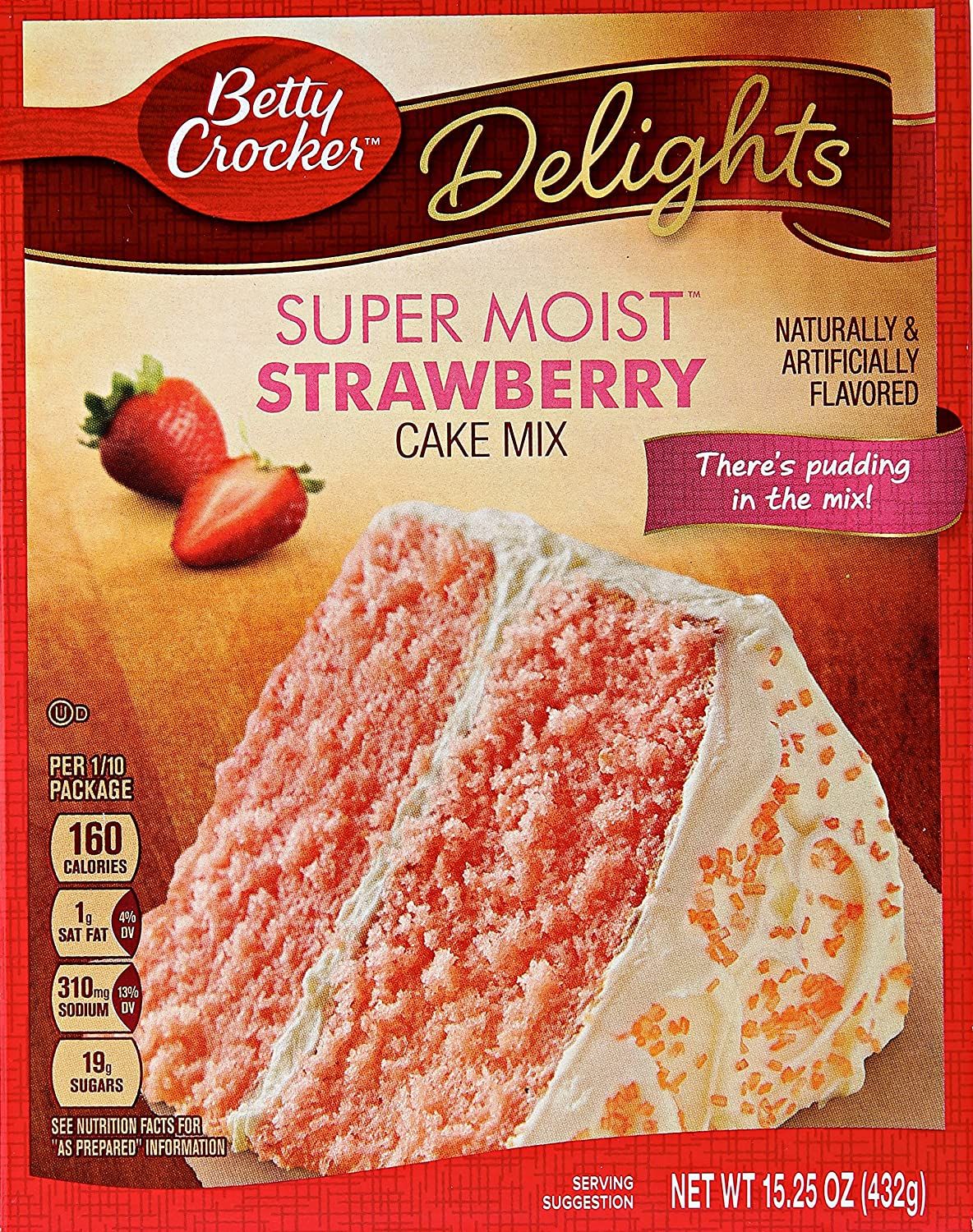 Betty Crocker Delights Super Moist Cake Mix Strawberry Image