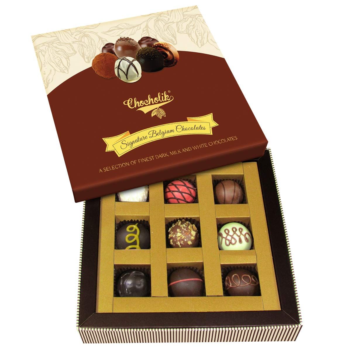 Chocholik Exclusive Signature Belgium Chocolates Truffles Gift Box Image