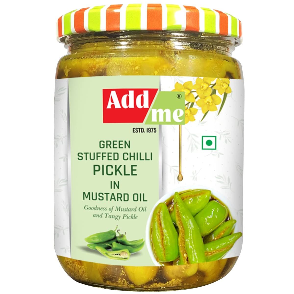 Add me Homemade Stuffed Green Chilli Pickle Image