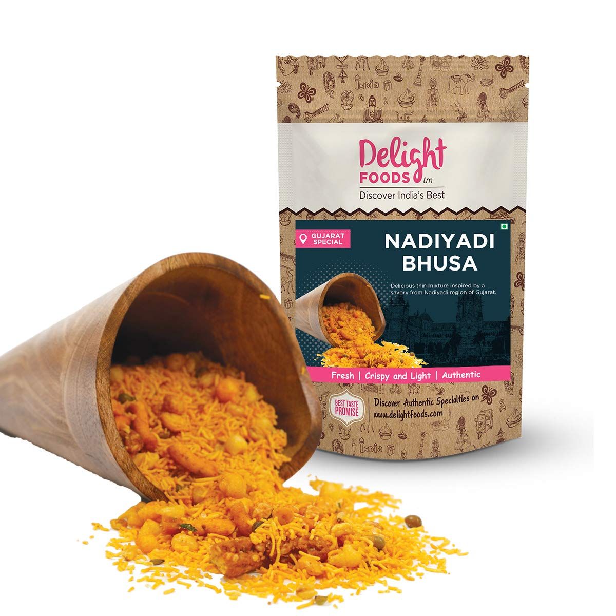 Delight Foods Gujarati Snacks Nadiyadi Bhusa Image