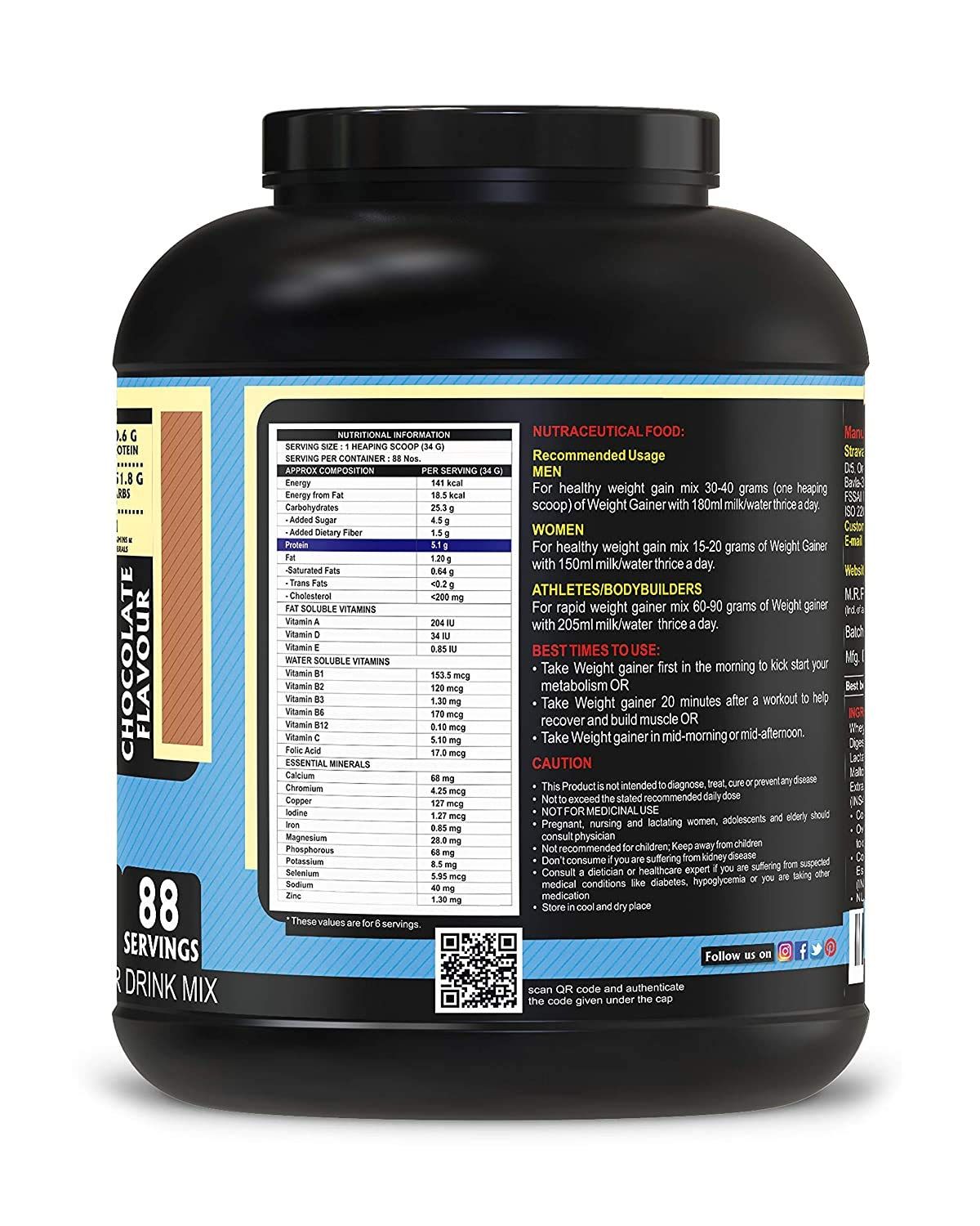 Strava Advance Muscle Mass Weight Gainer With Enzyme Blend Image