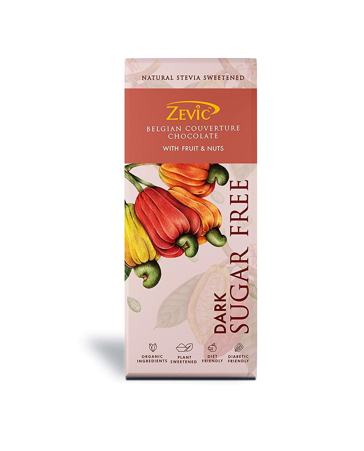 Zevic Sugar Free Fruit & Nut Chocolate Image