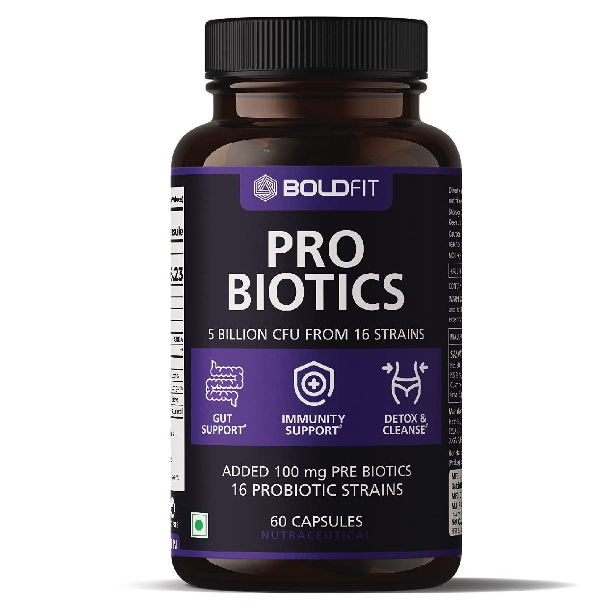 Bold Fit Probiotics Supplement 5 Billion CFU For Men & Women Capsules Image