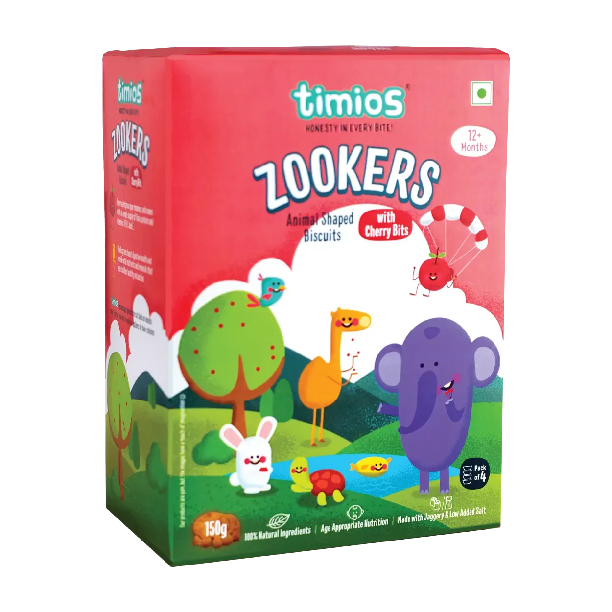 Timios Zookers Cherry Bits Animal Shaped Biscuits for Toddlers Image