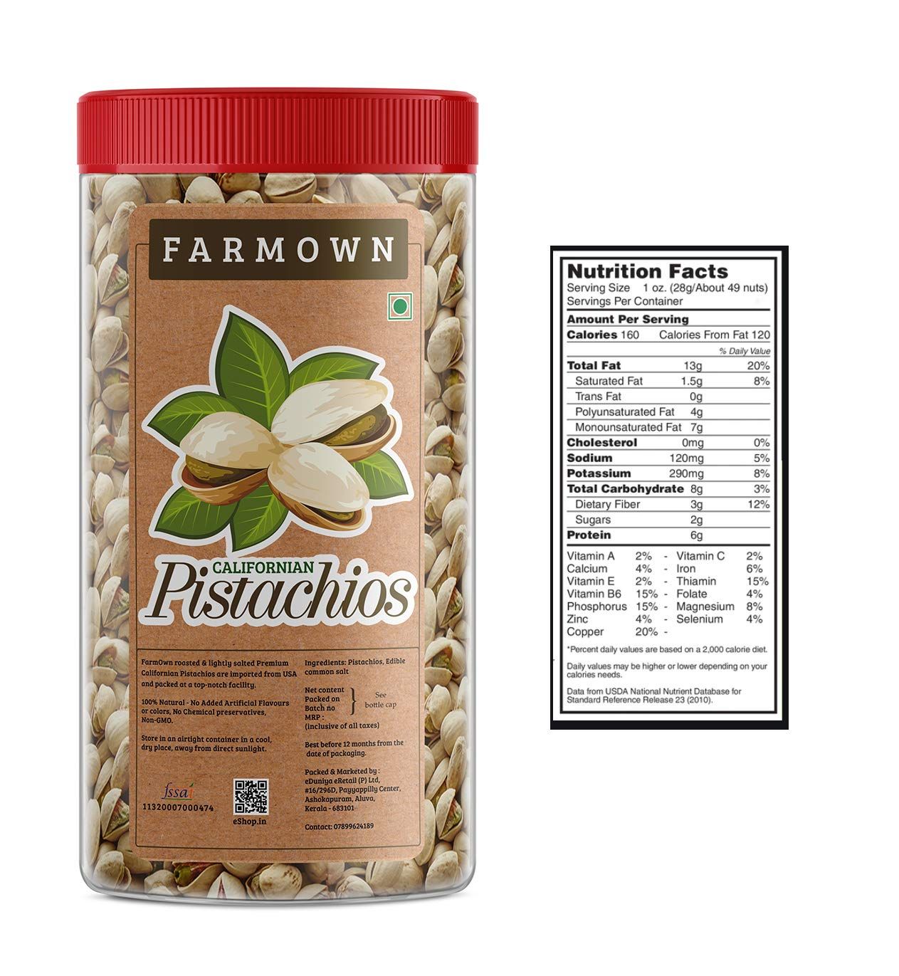 Farmown Roasted And Salted Pistachios Image