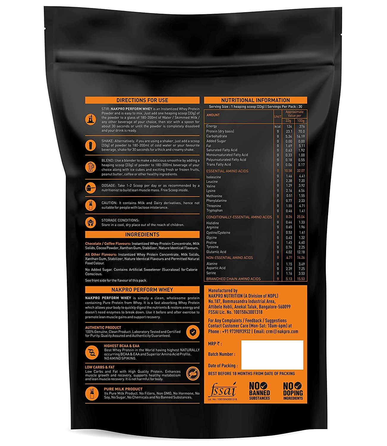 NAKPRO Perform Whey Protein Concentrate Image