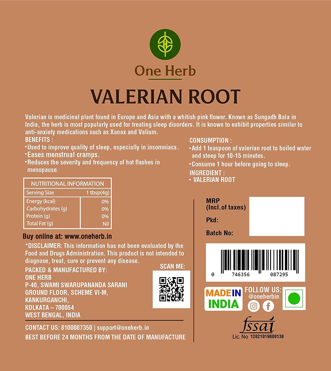 One Herb Valerian Root Tea Image