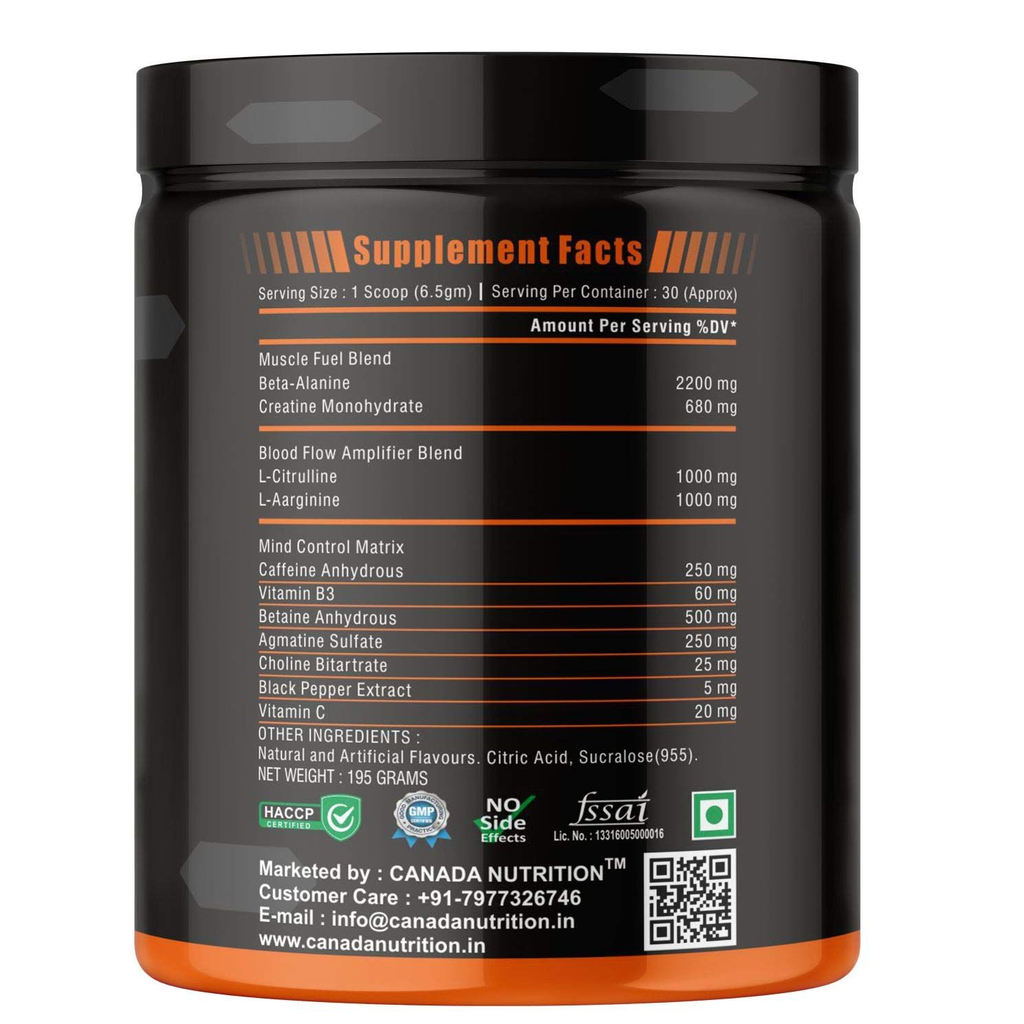 Canada Nutrition Hardcore Pre Workout Image