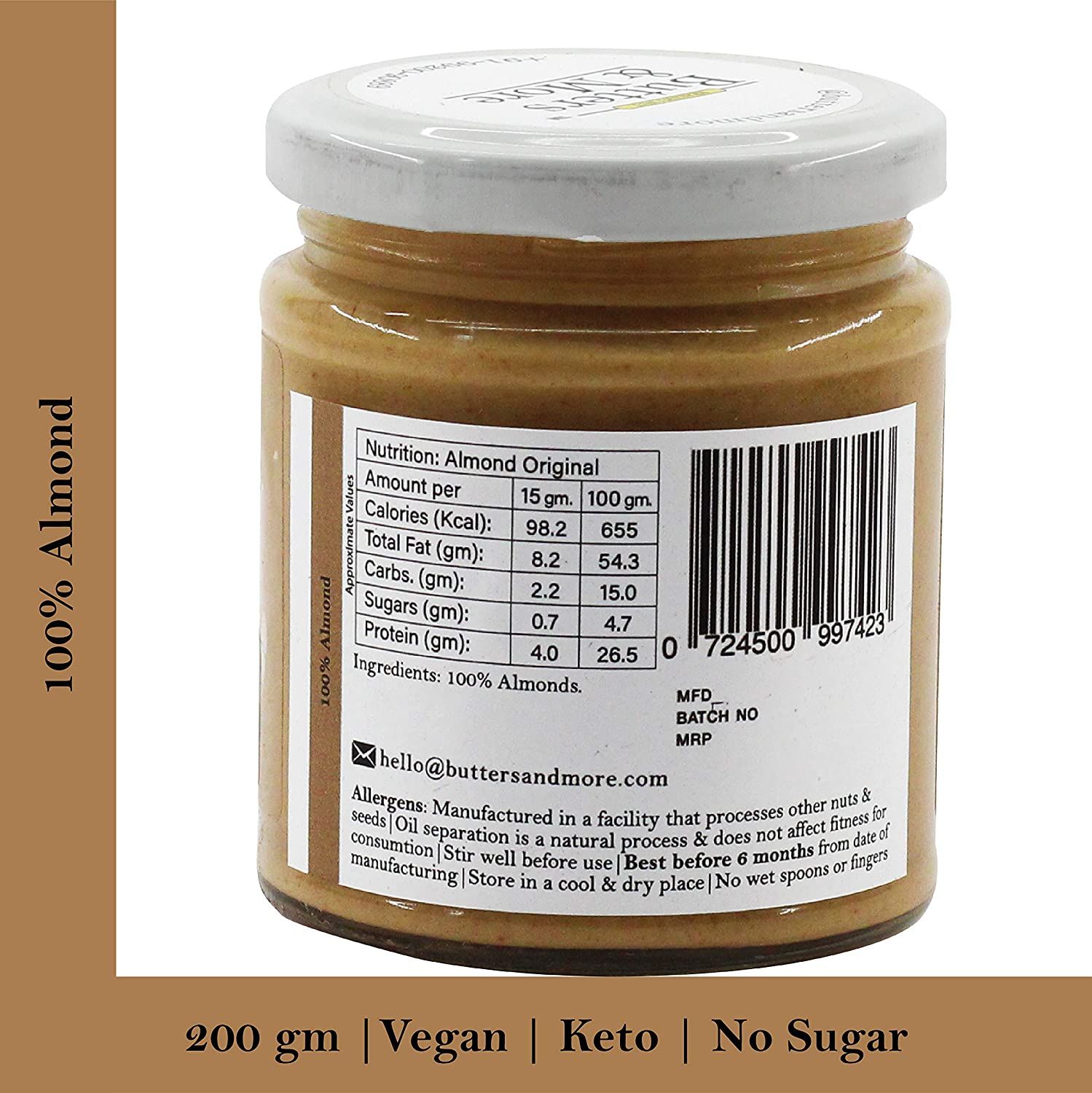 Butters & More Vegan Natural Almond Butter Image