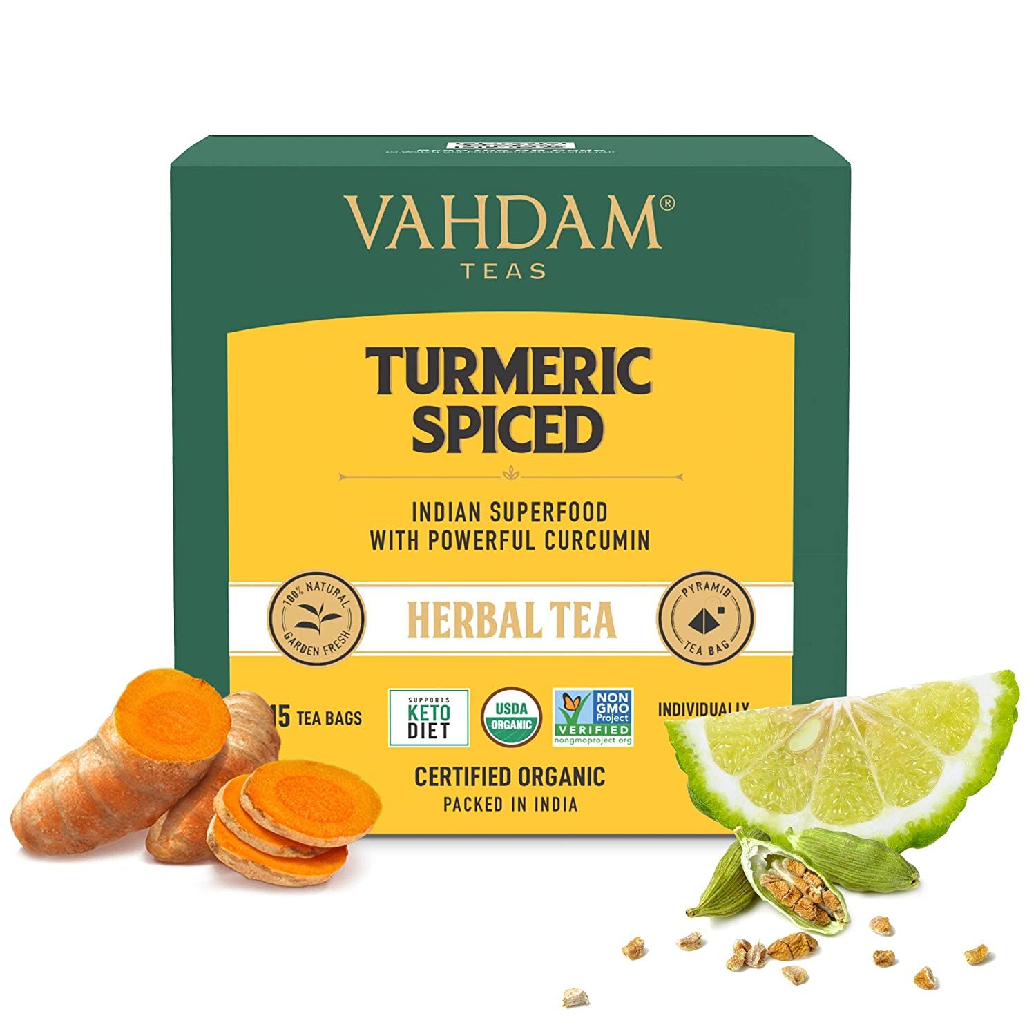 Vahdam Organic Spiced Turmeric Tea Image