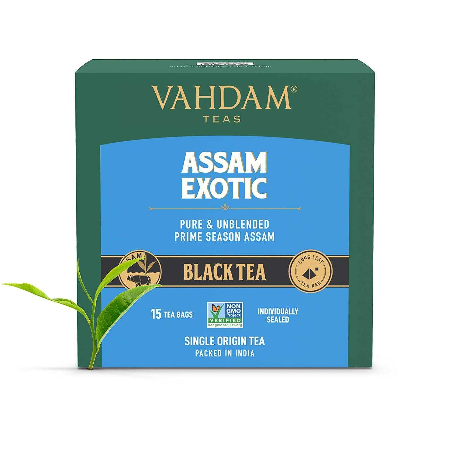 Vahdam Organic Assam Tea Whole Leaf Black Tea Bags Image