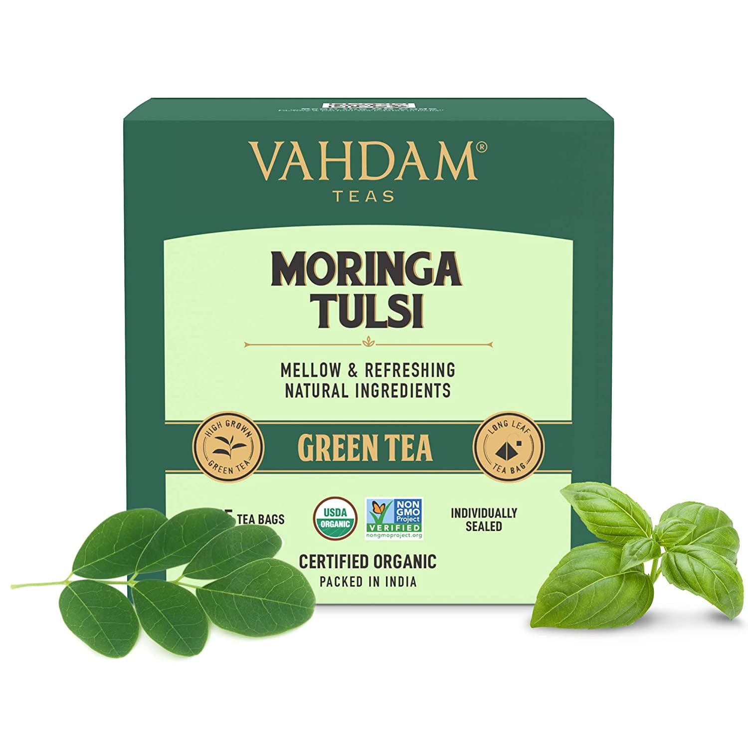 Vahdam Organic Moringa Tulsi Green Tea Image
