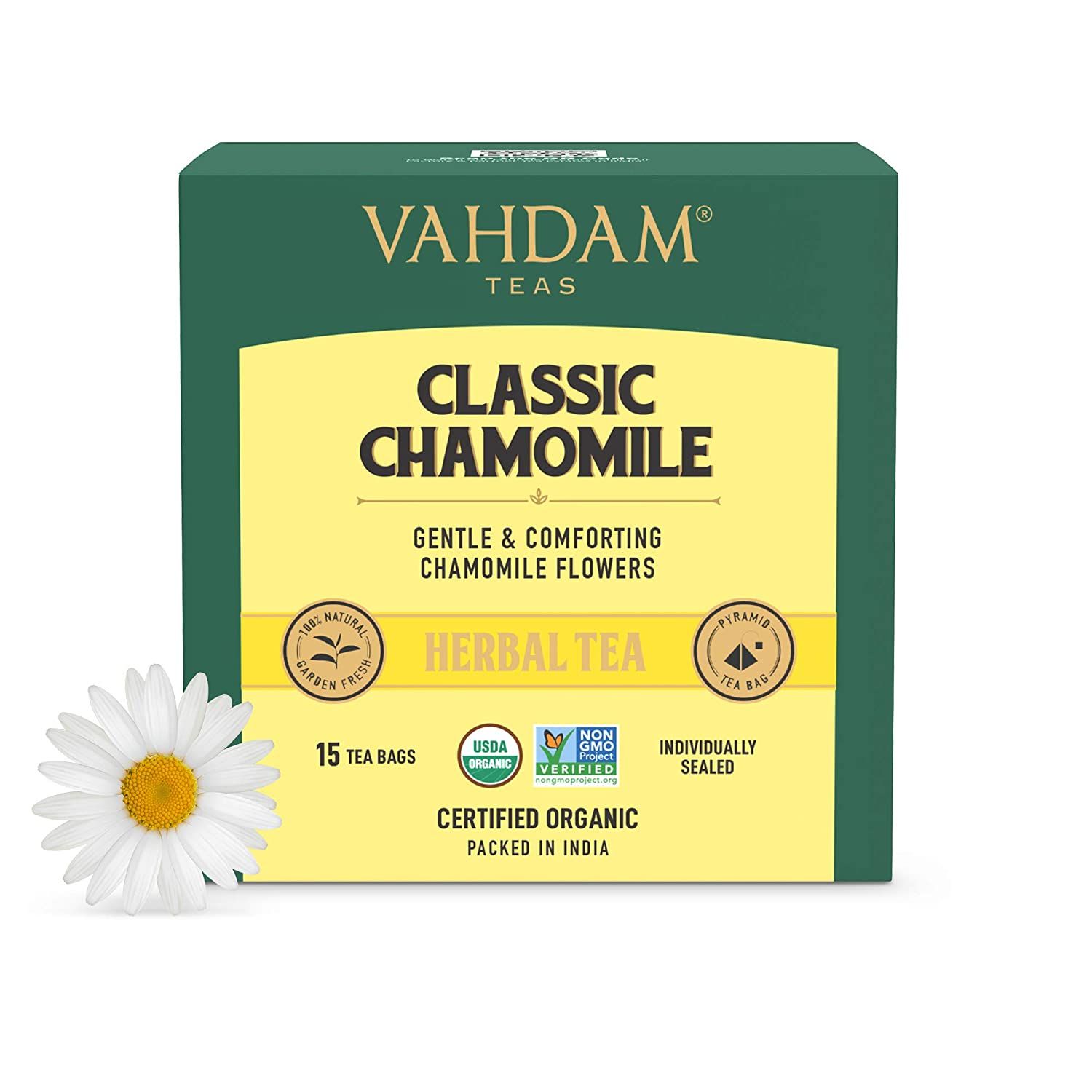 Vahdam Organic Classic Chamomile Tea Bags Image
