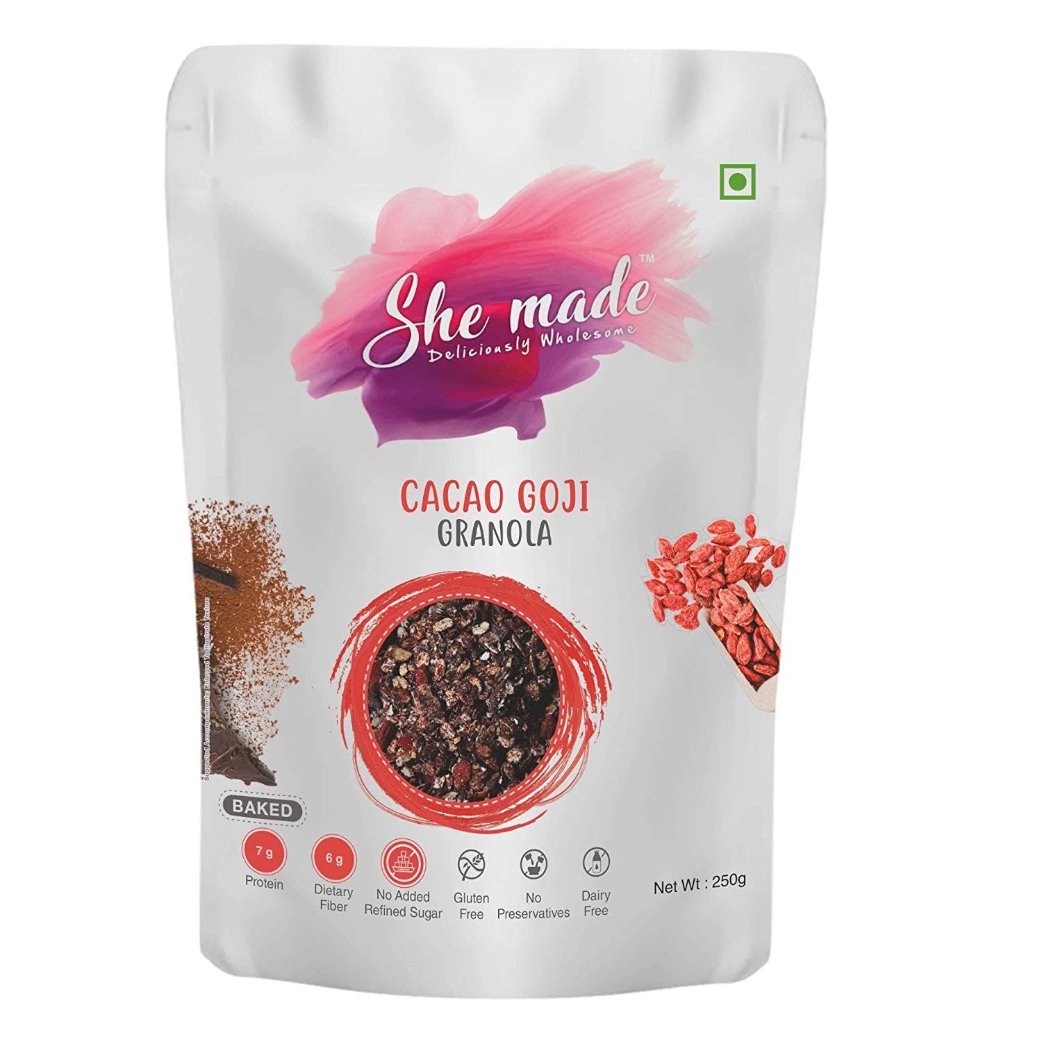 She Made Foods Granola Cereals Healthy Cacao Goji Granola Image