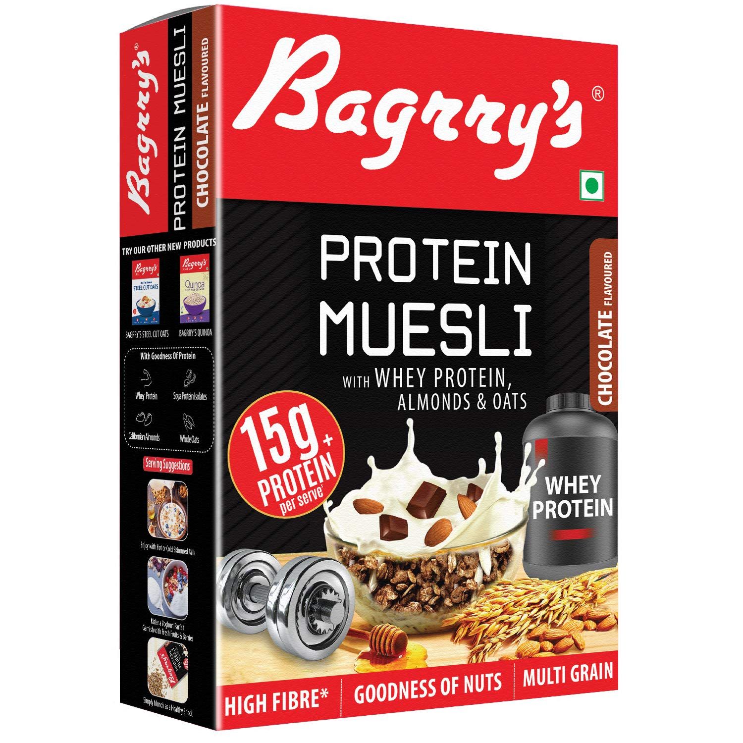 Bagrry's Protein Muesli With Whey Protein Almonds And Oats Chocolate Flavoured Image