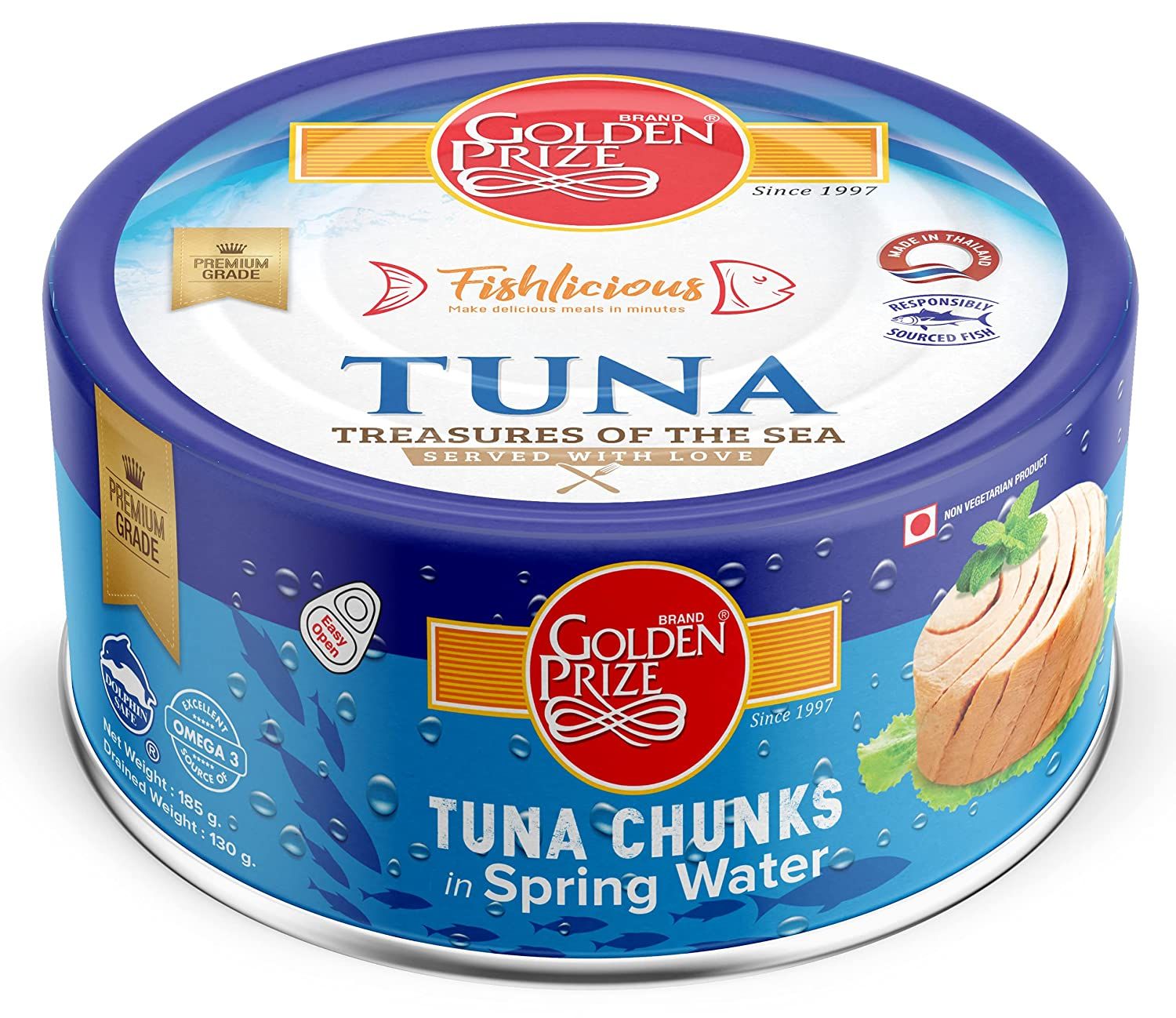 Golden Prize Canned Tuna Chunks in Spring Water Image