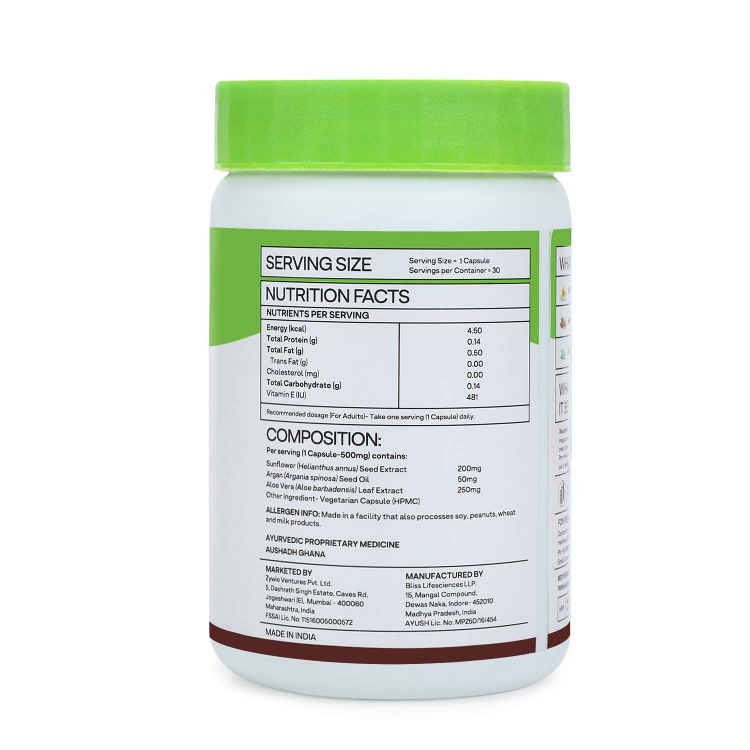 OZiva Plant Based Natural Vitamin E (Tocopherol) Image