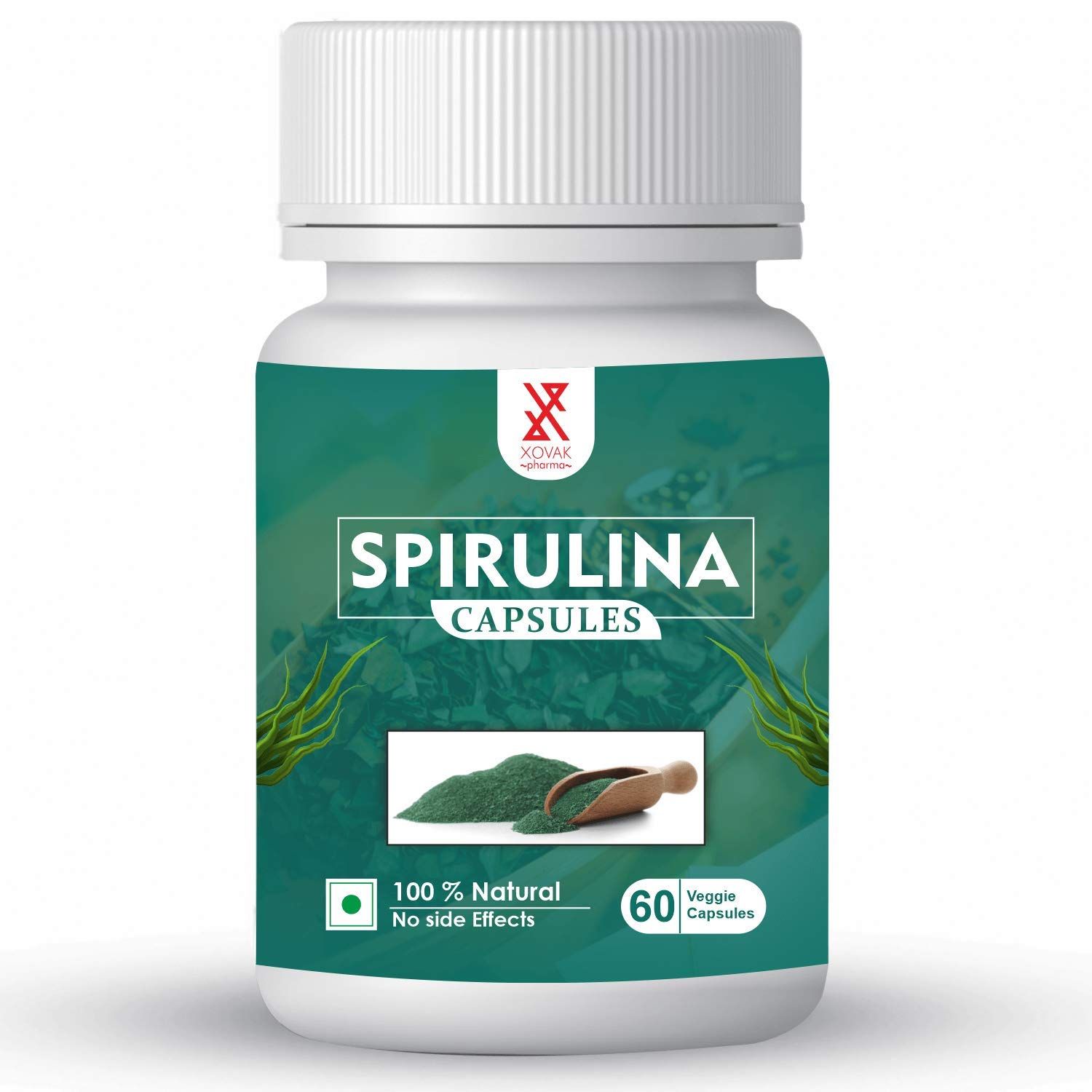 Xovak Pharma Organic Spirulina Capsules Image