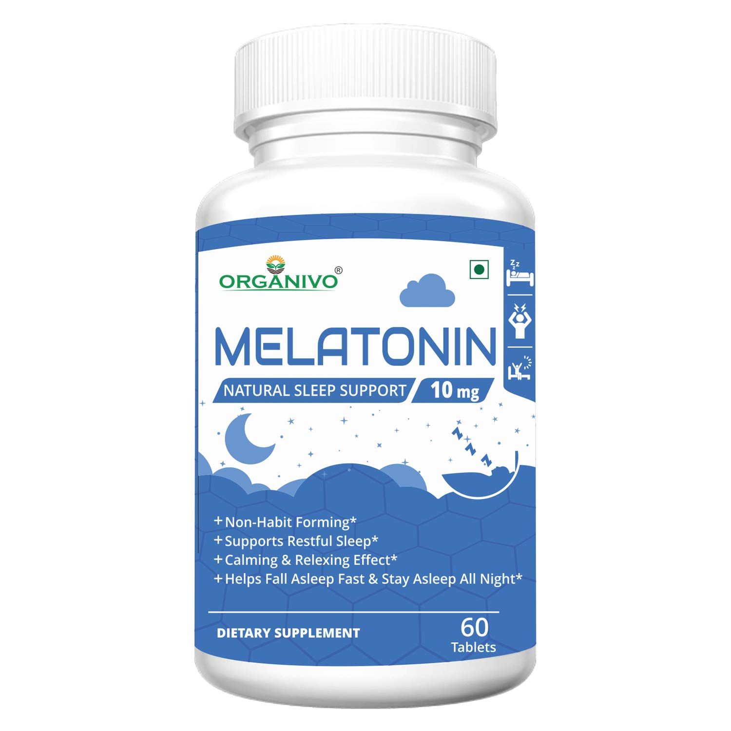 Organivo Melatonin With Valerian Root Extract Tablets Image
