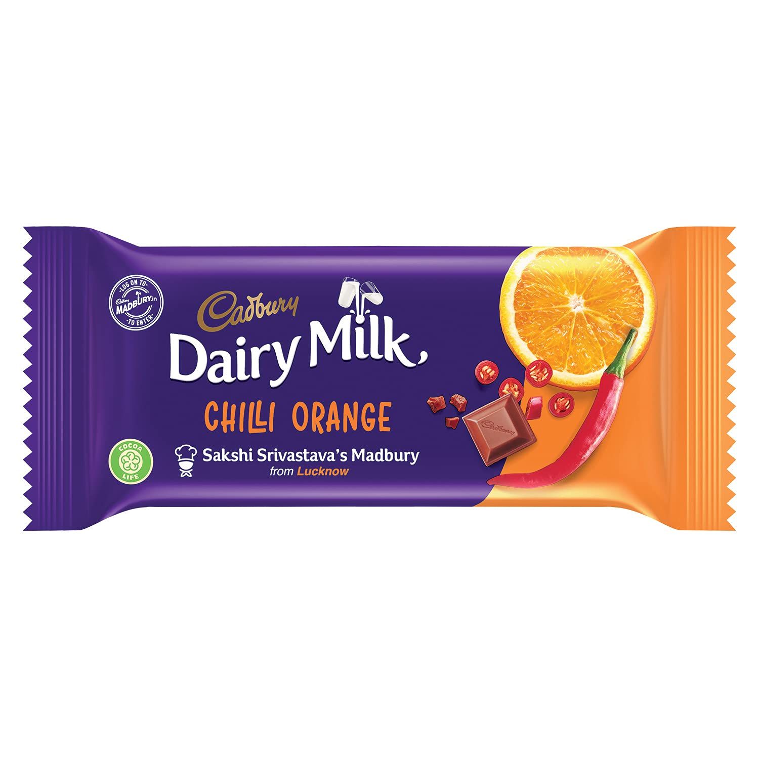 Cadbury Dairy Milk Madbury Chilli Orange Chocolate Bar Image