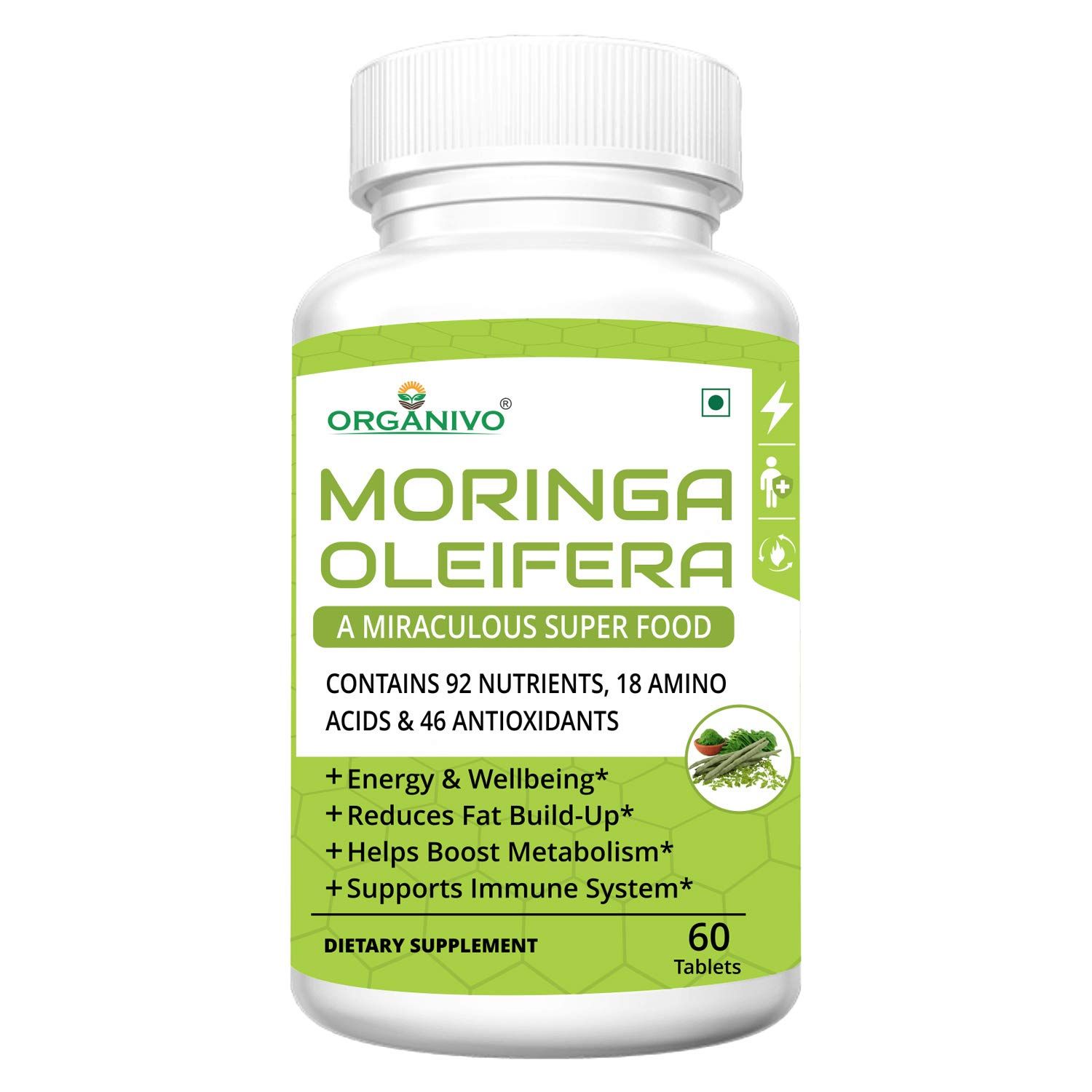 Organivo Moringa Oleifera Plant Based Superfood Supplement Image