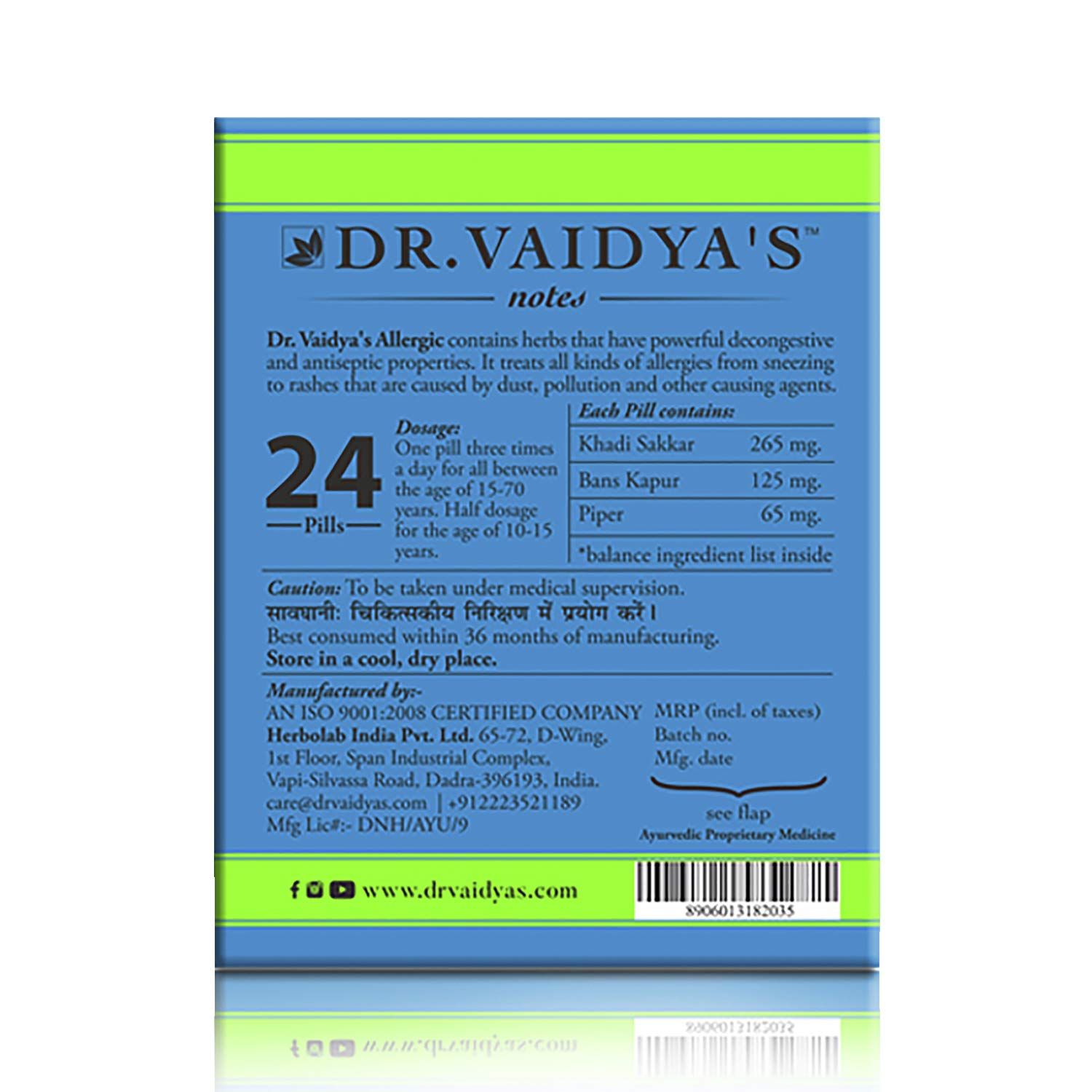 Dr. Vaidya's Allergic Ayurvedic Pills Image