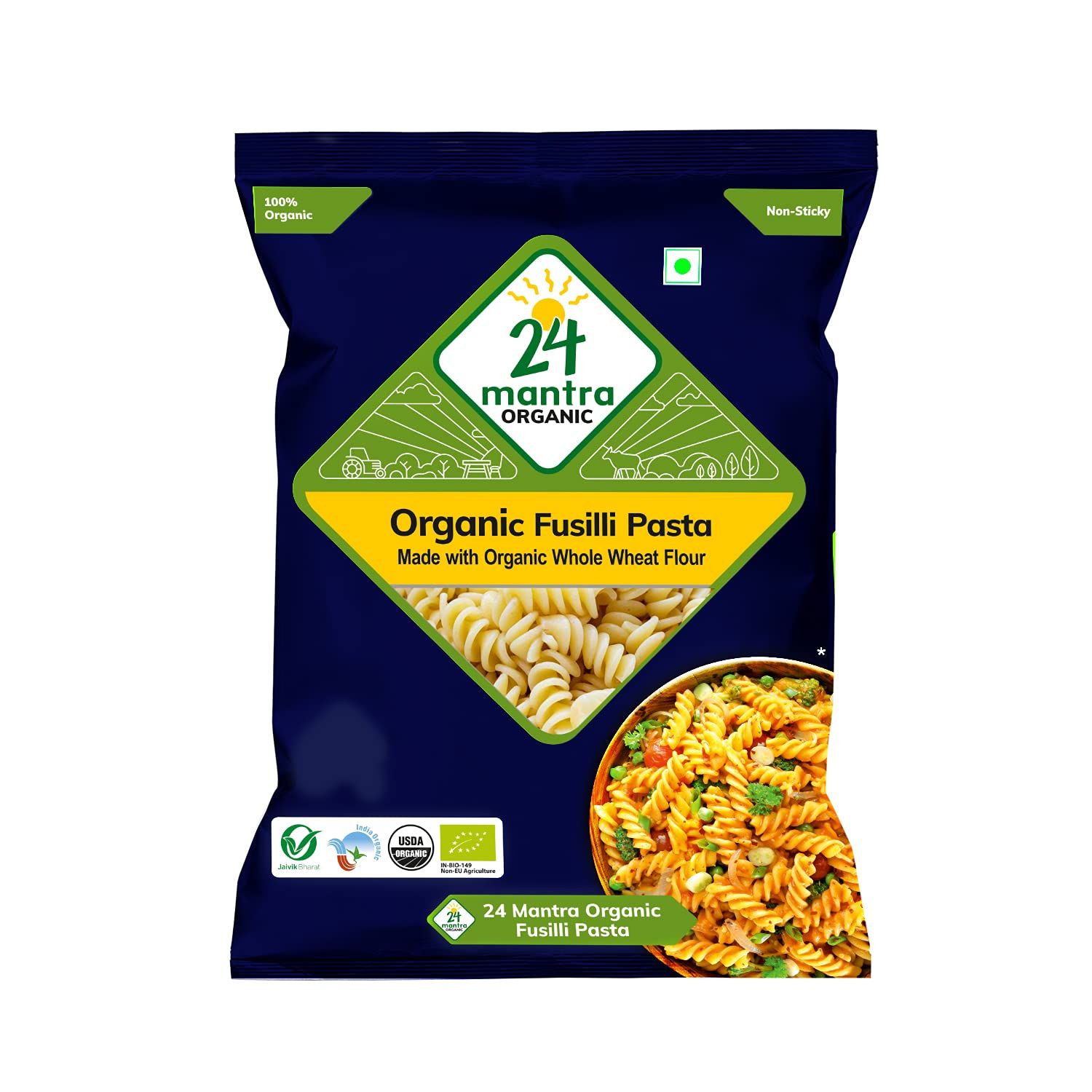 24 Mantra Organic Wholewheat Fusili Pasta Image