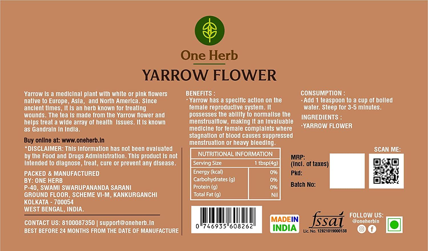 One Herb Yarrow Flower Tea Image