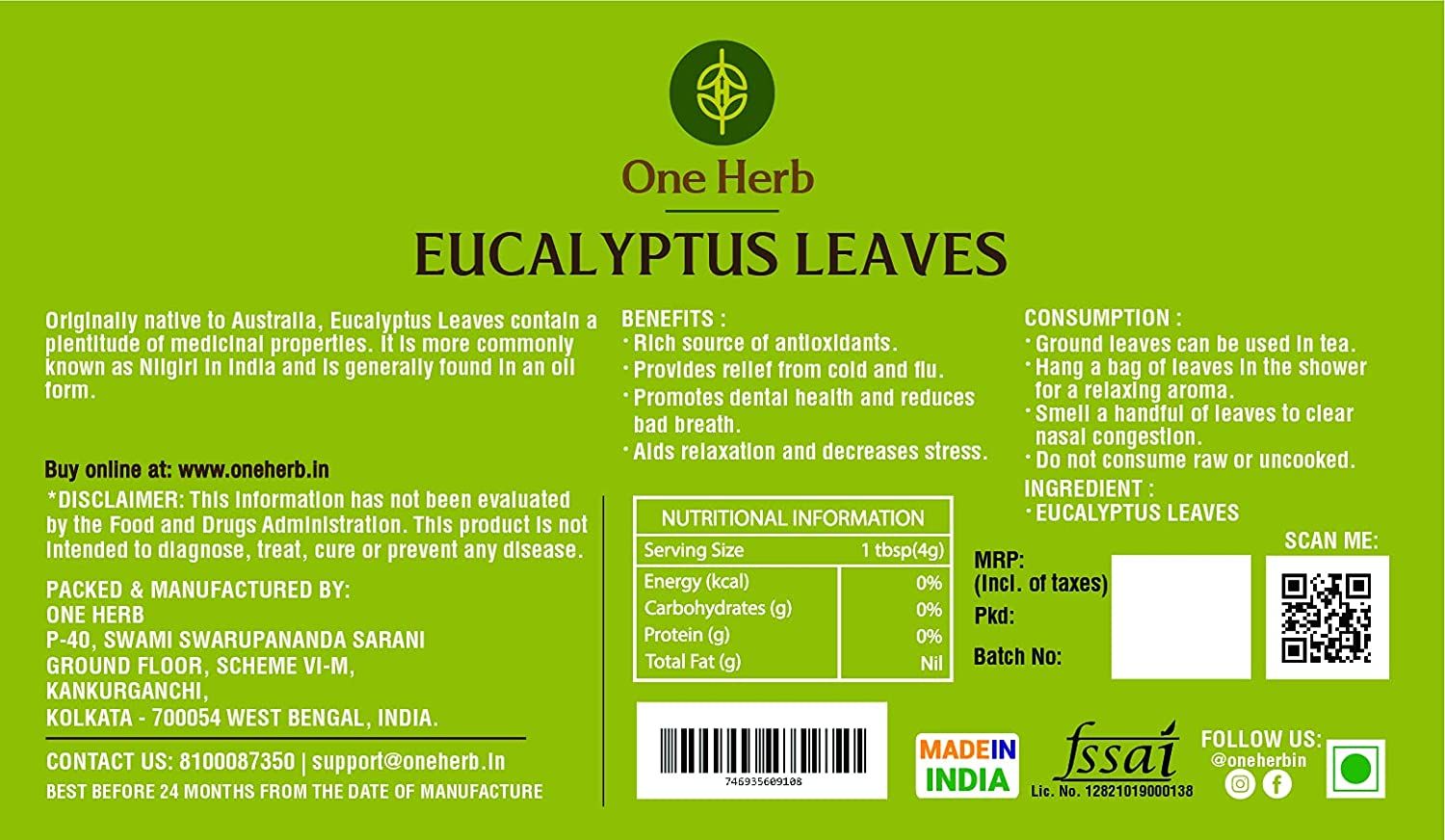 One Herb Eucalyptus Tea Leaves Image