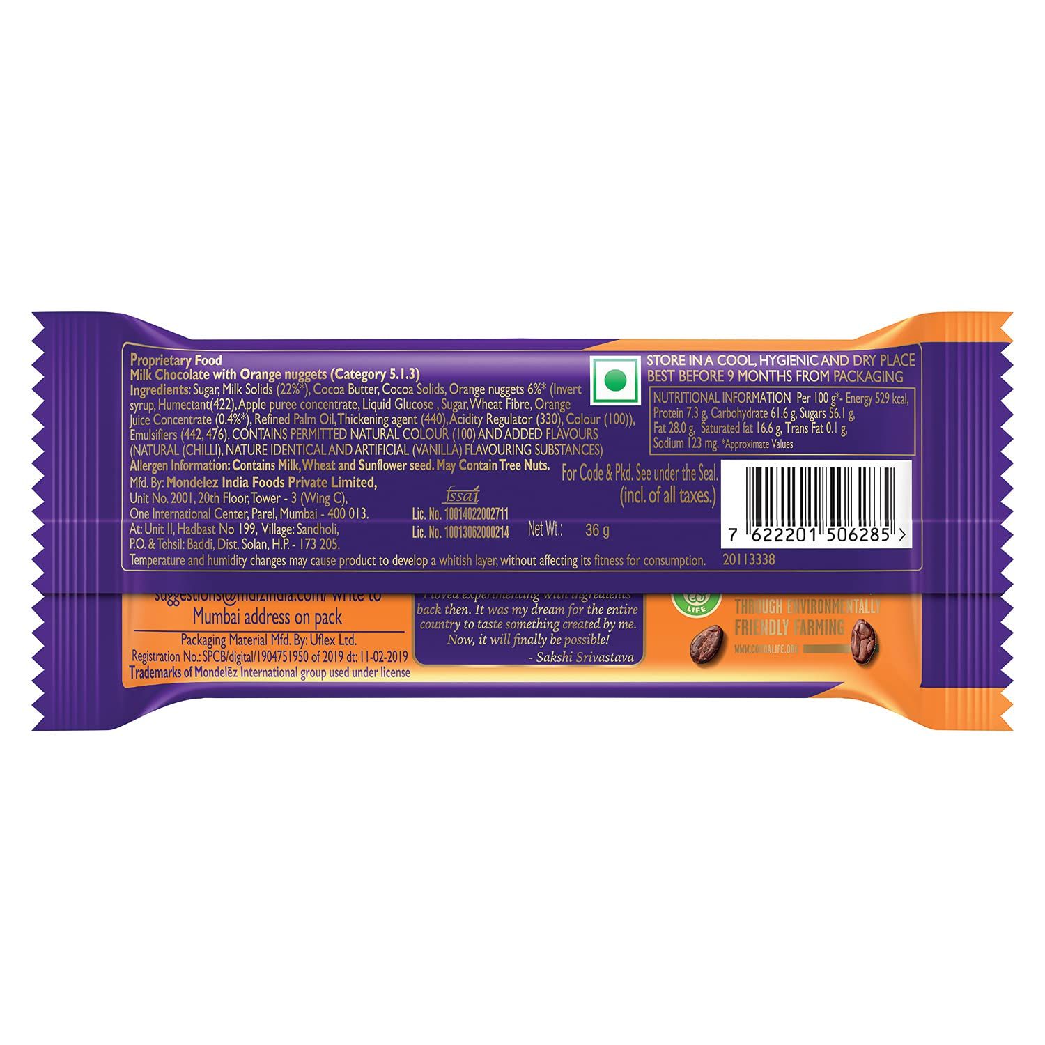 Cadbury Dairy Milk Madbury Chilli Orange Chocolate Bar Image
