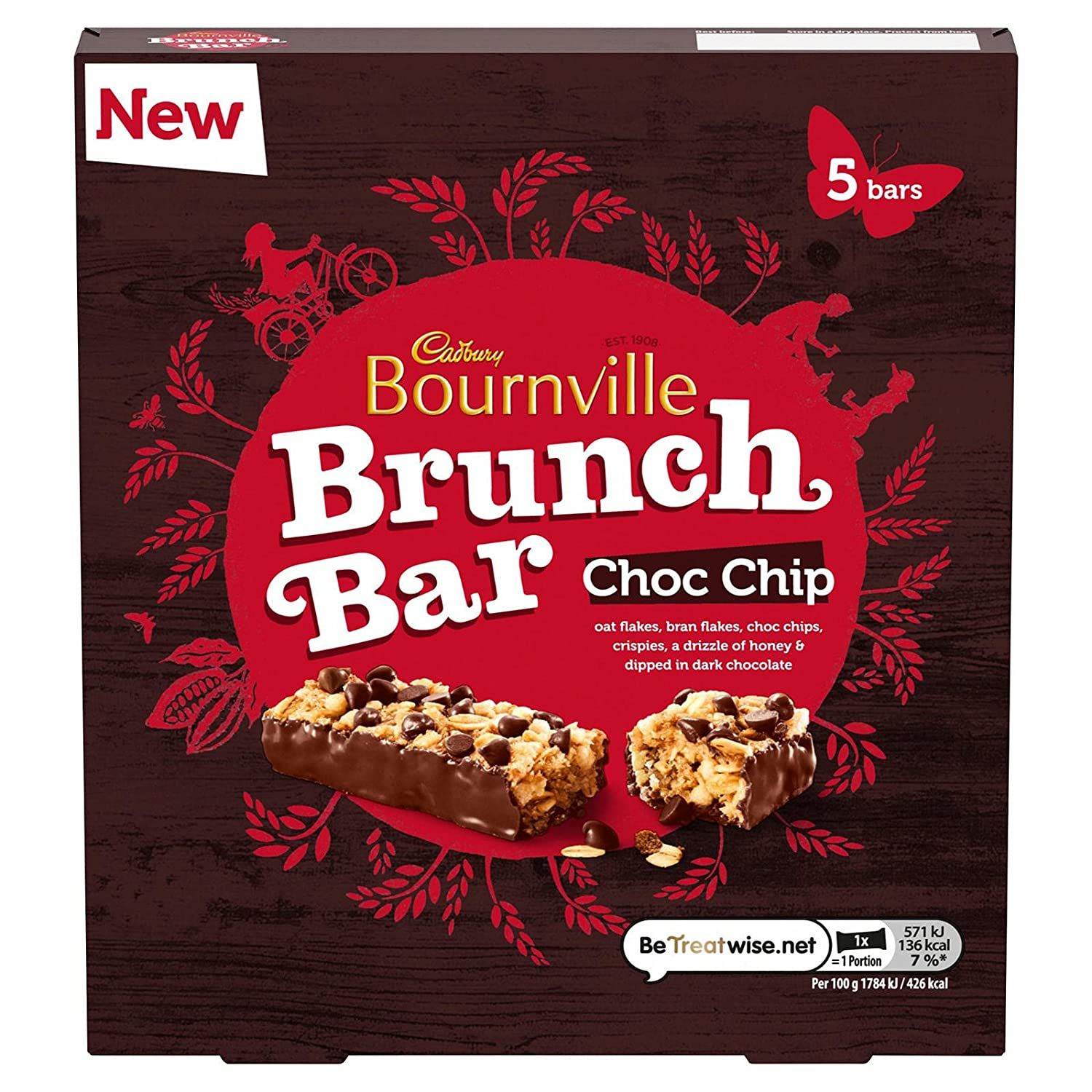Cadbury Bournville Brunch Bar Choco Chips Cereal Bars Image