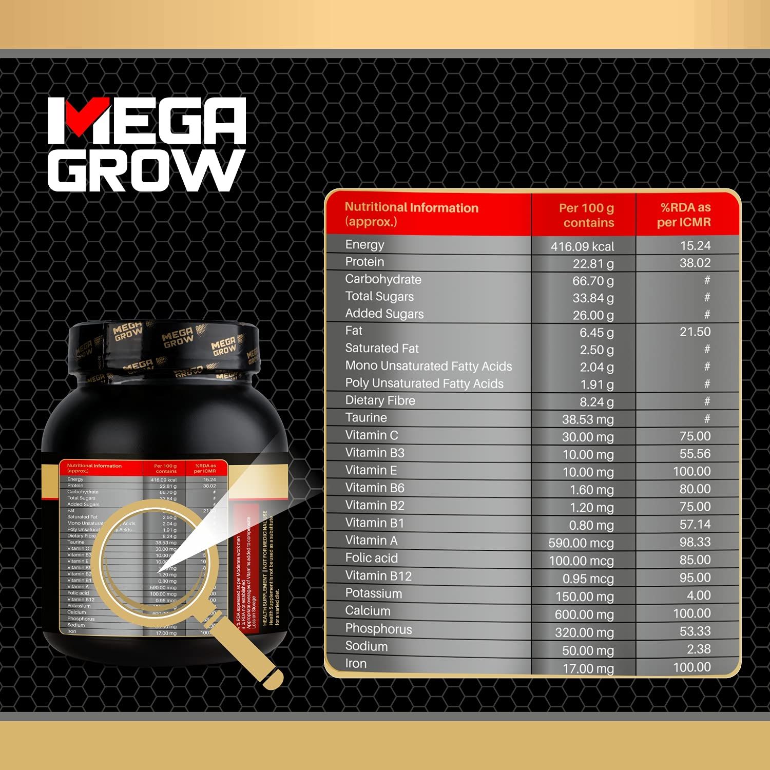 Mega Grow Gainer High Calories Formula Image