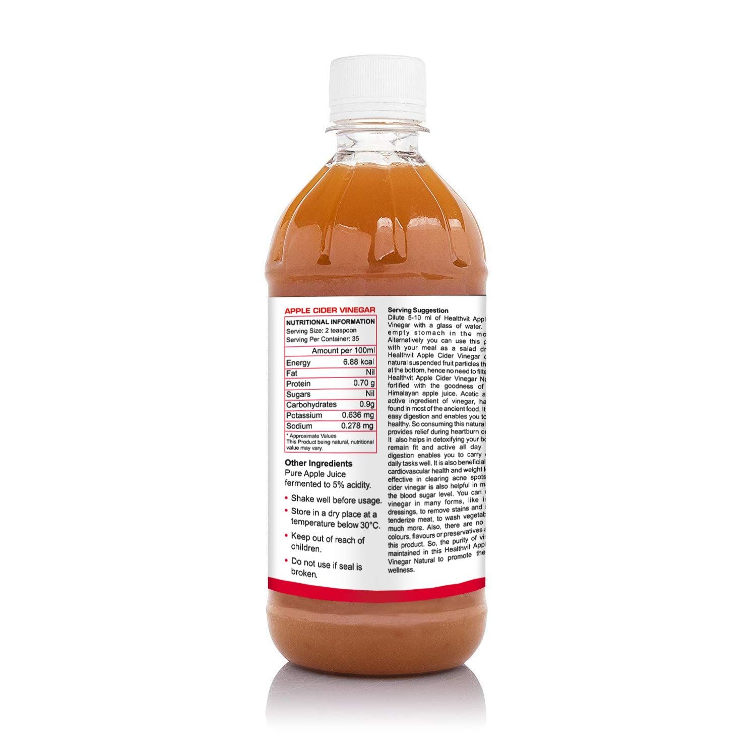 HealthVit Apple Cider Vinegar with Mother Vinegar Unfiltered Image