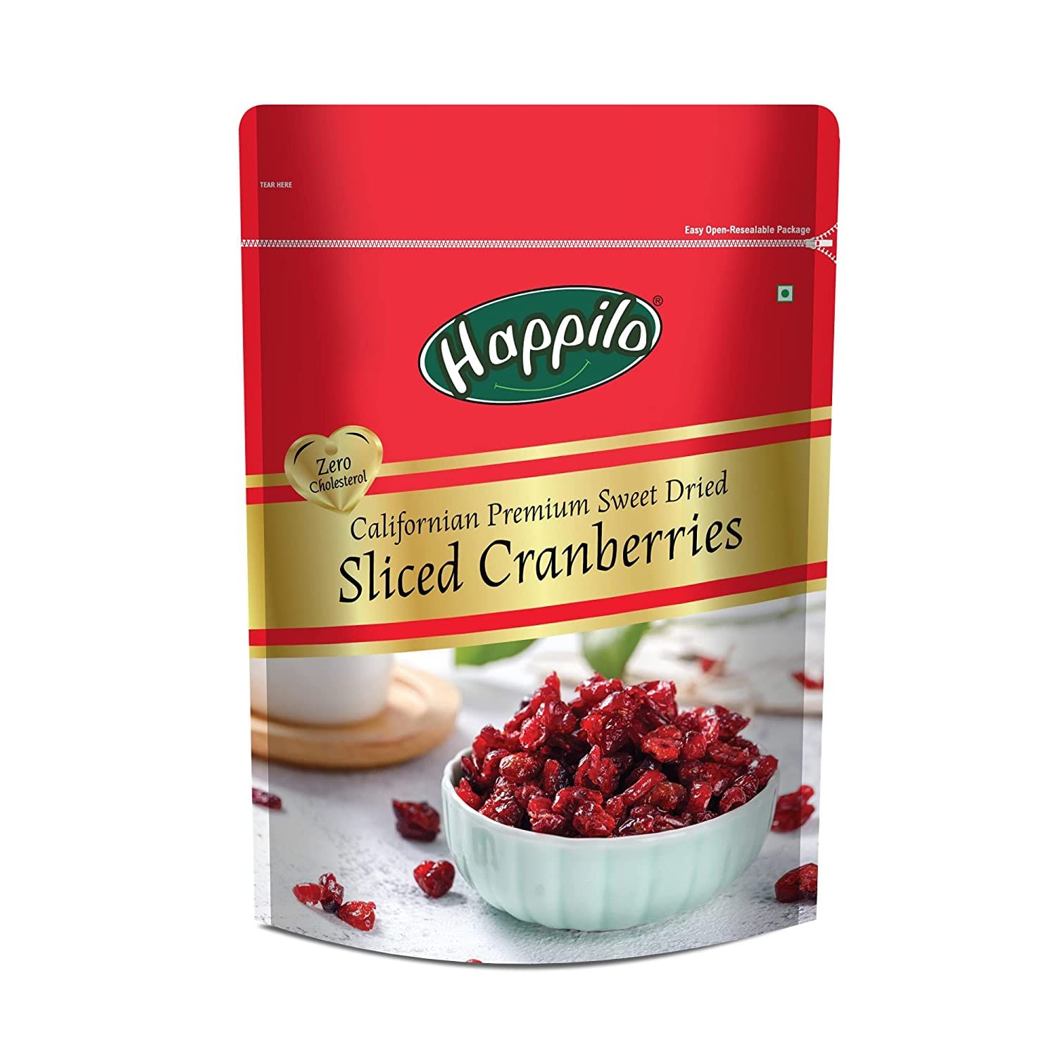 Happilo Premium Californian Dried And Sliced Cranberries Image