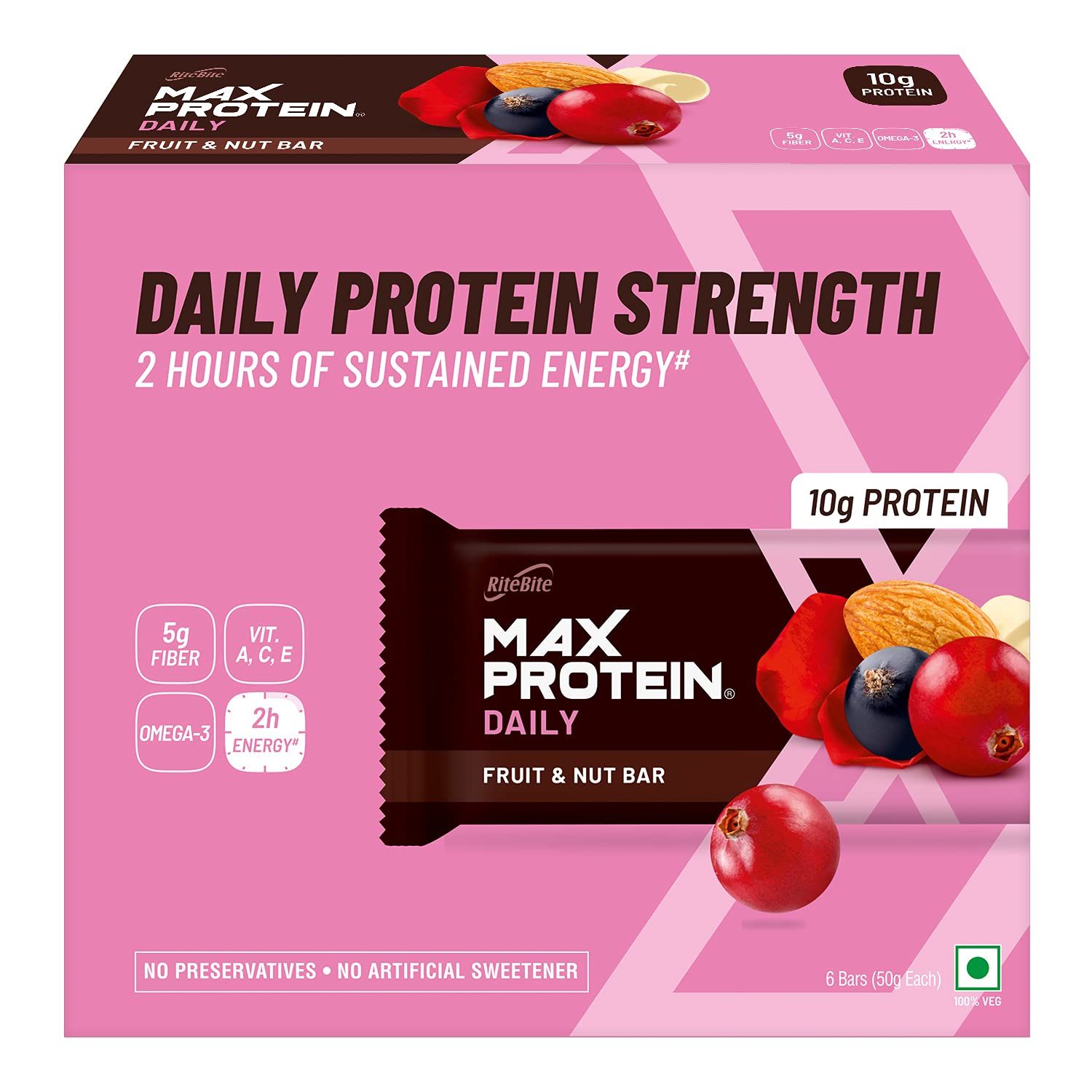 RiteBite Max Protein Daily Fruit & Nut Bar Image