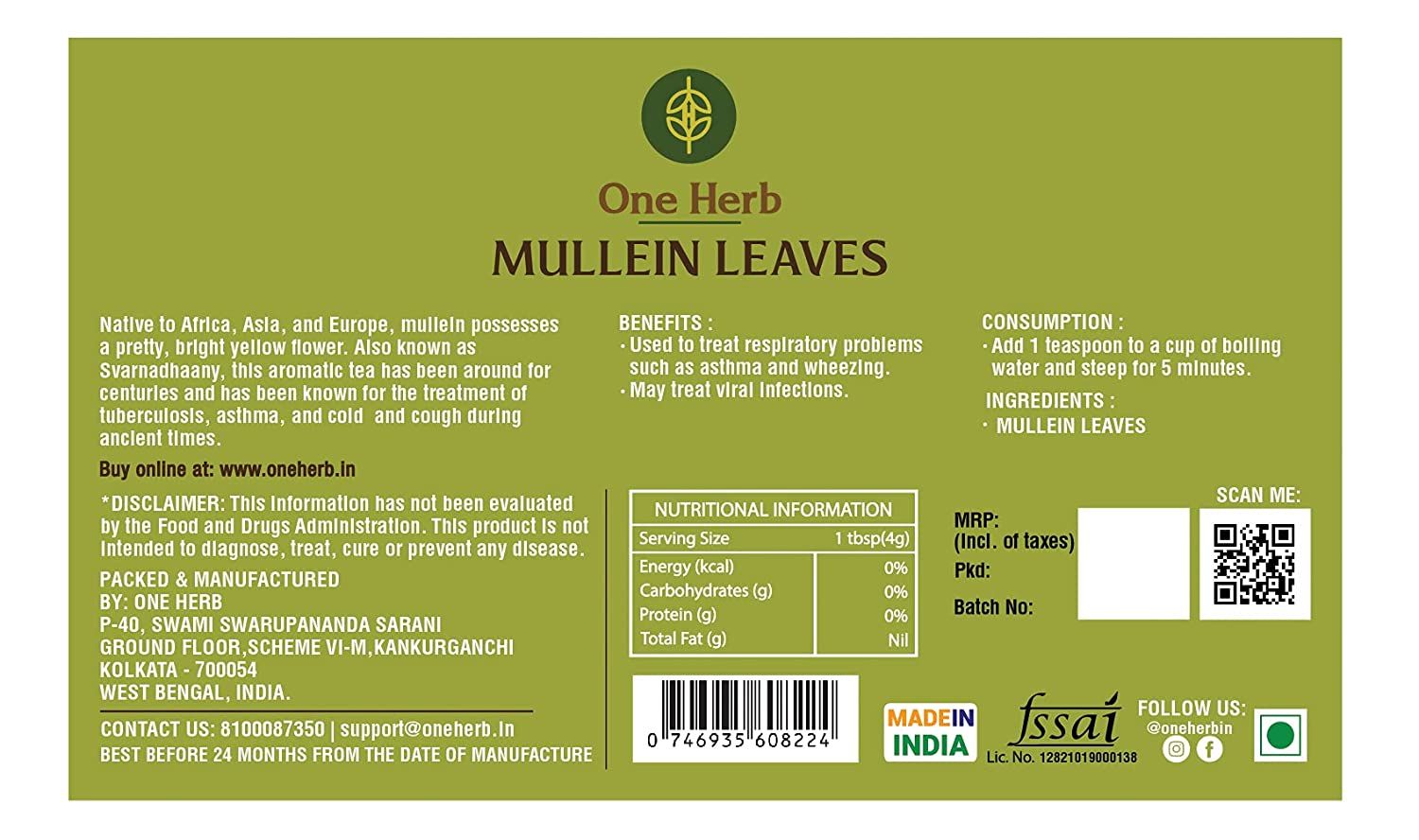 One Herb Mullein Tea Image