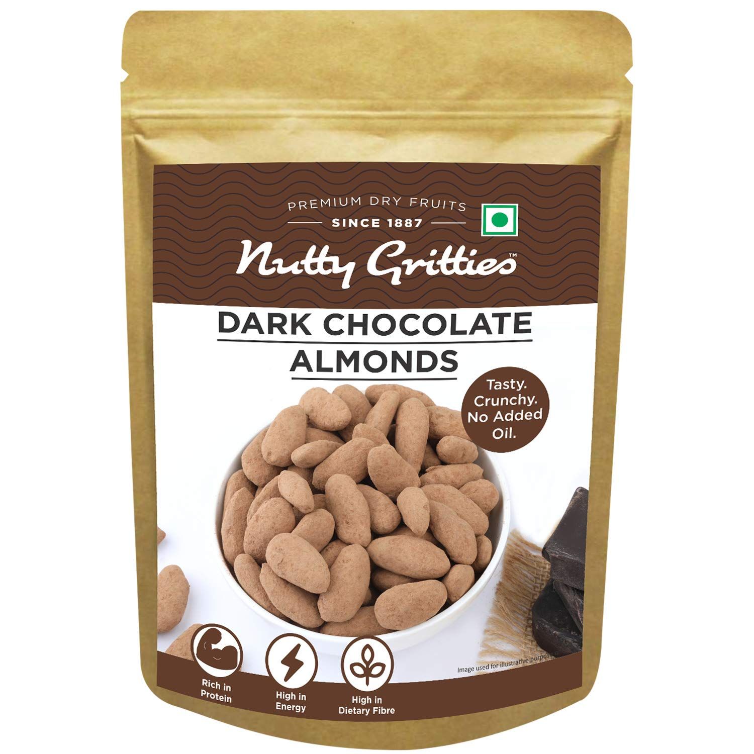 Nutty Gritties Dark Chocolate Almonds Image