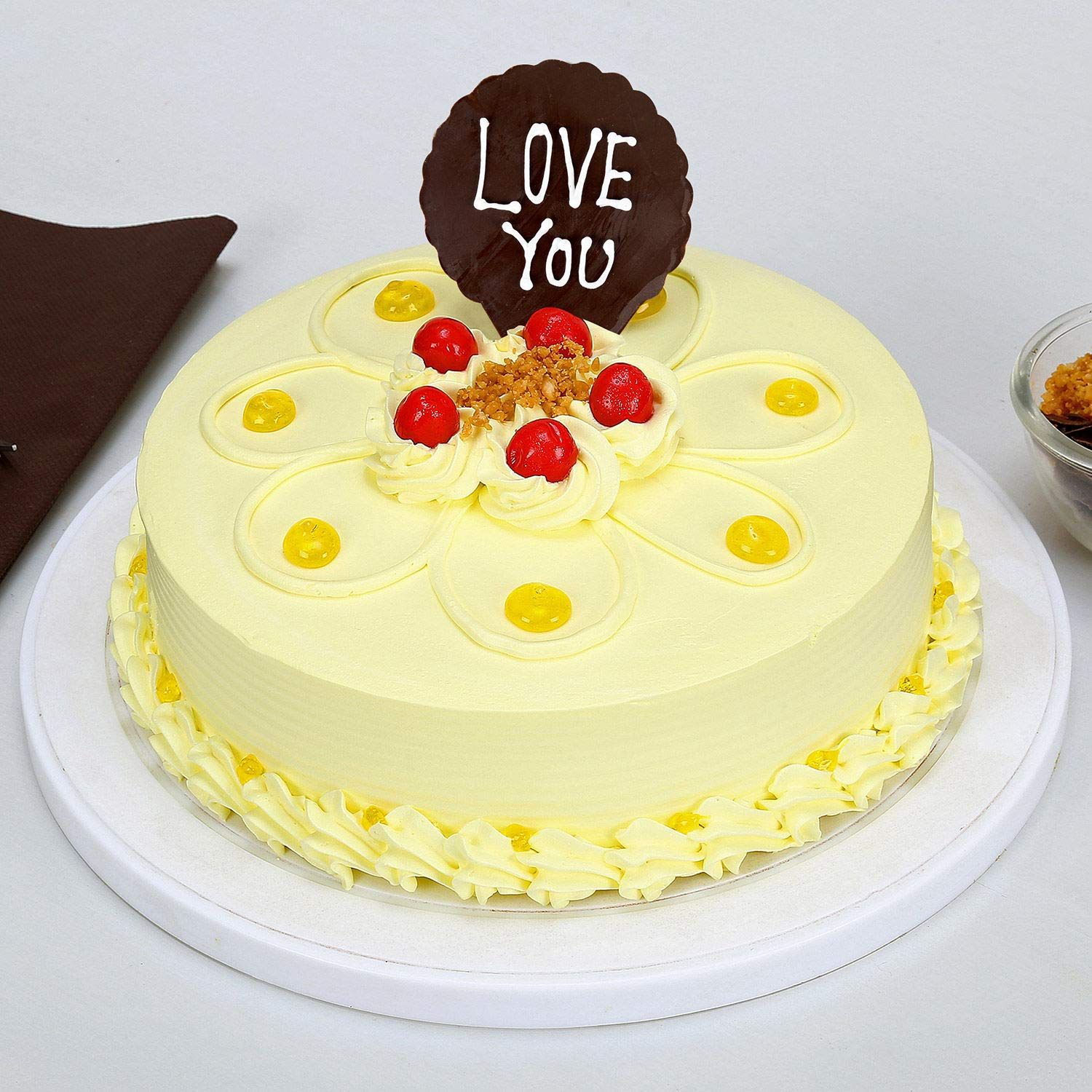 Ferns N Petals Love You Valentine Butterscotch Cake Image