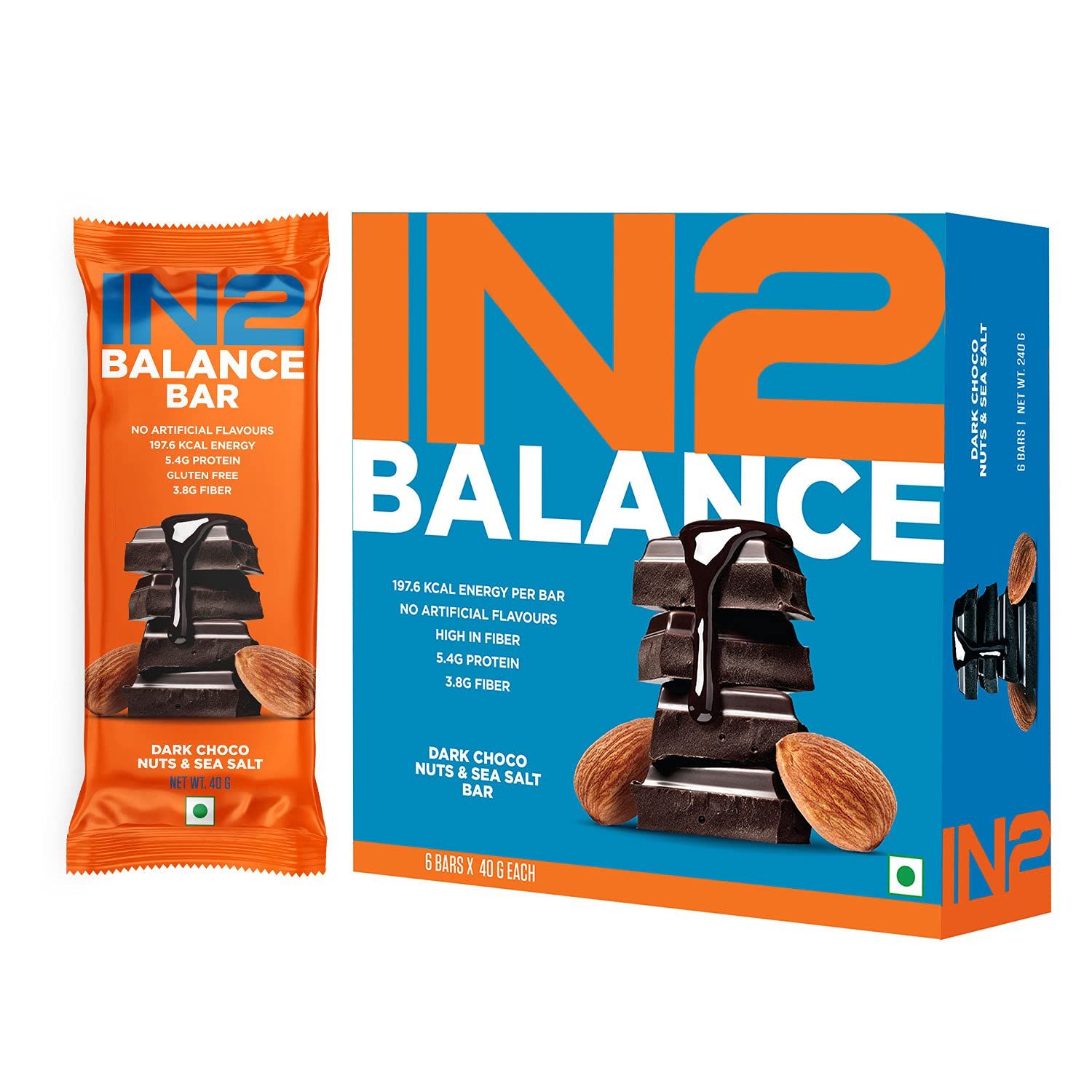 IN2 Balance Bar Dark Choco Almonds & Sea Salt Image