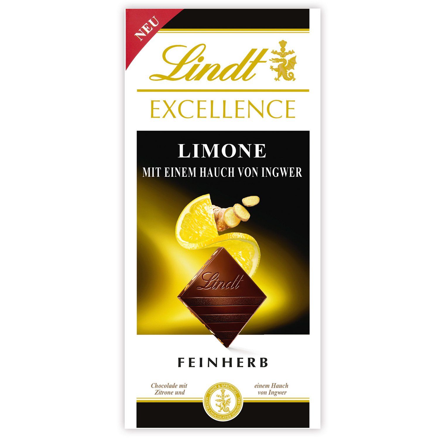 Lindt Citron & Ginger Dark Chocolate Bar Image