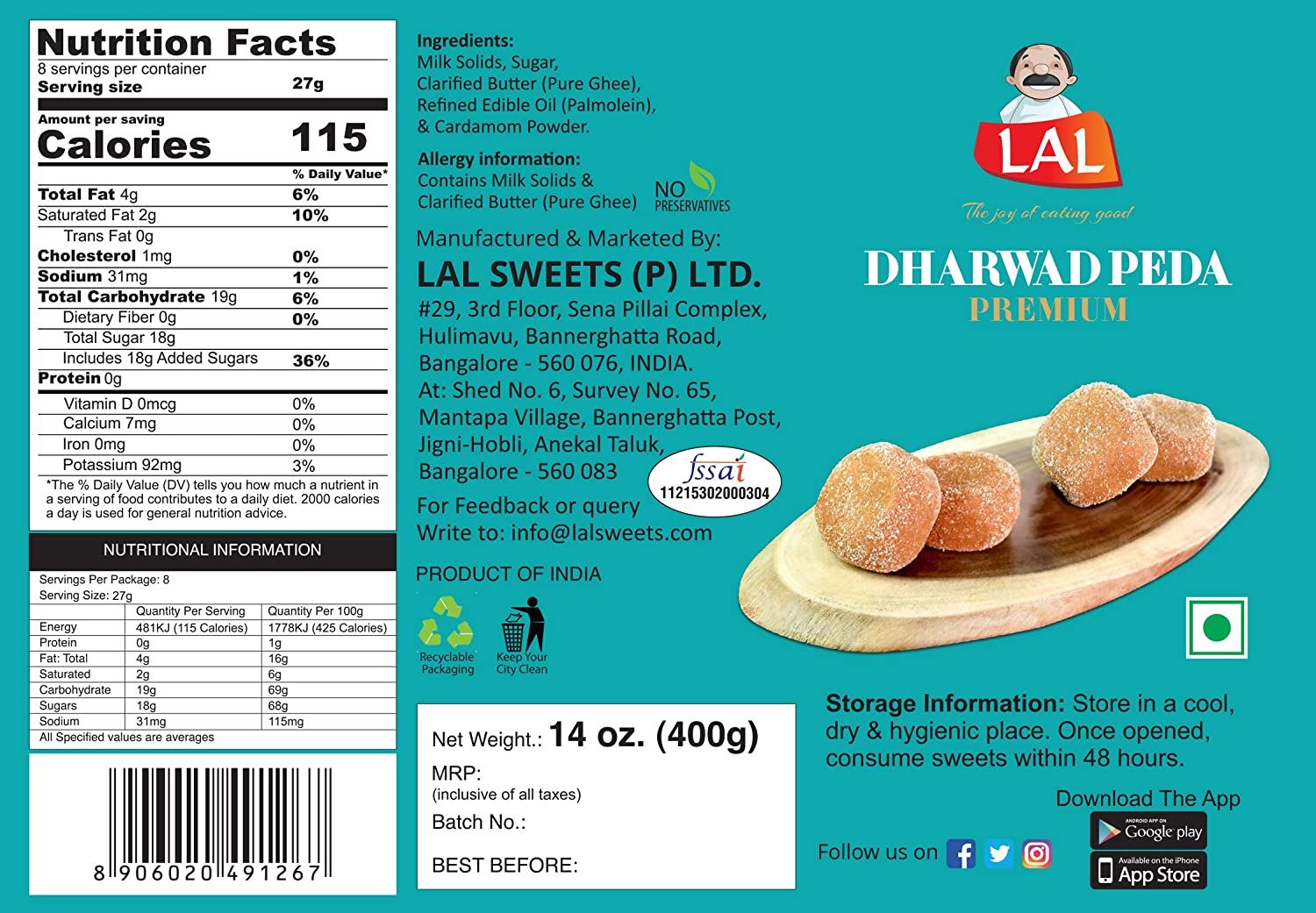 Lal Sweets Dharwad Peda Image